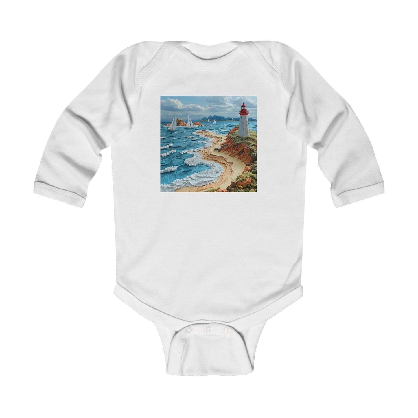 By The Seaside Series Print #4 Infant Long Sleeve Bodysuit