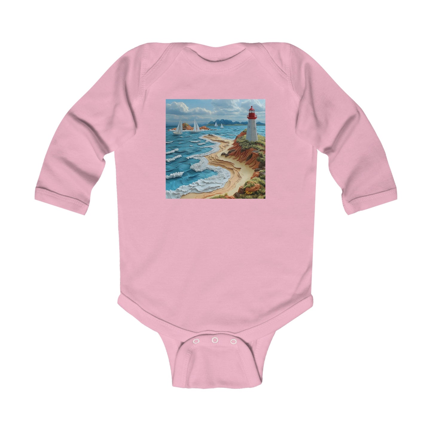 By The Seaside Series Print #4 Infant Long Sleeve Bodysuit