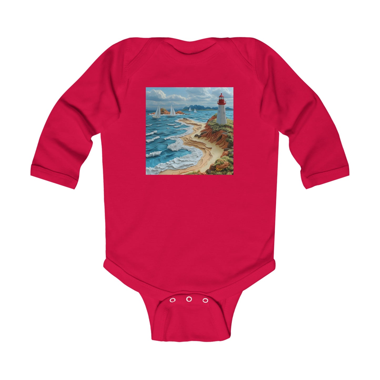 By The Seaside Series Print #4 Infant Long Sleeve Bodysuit