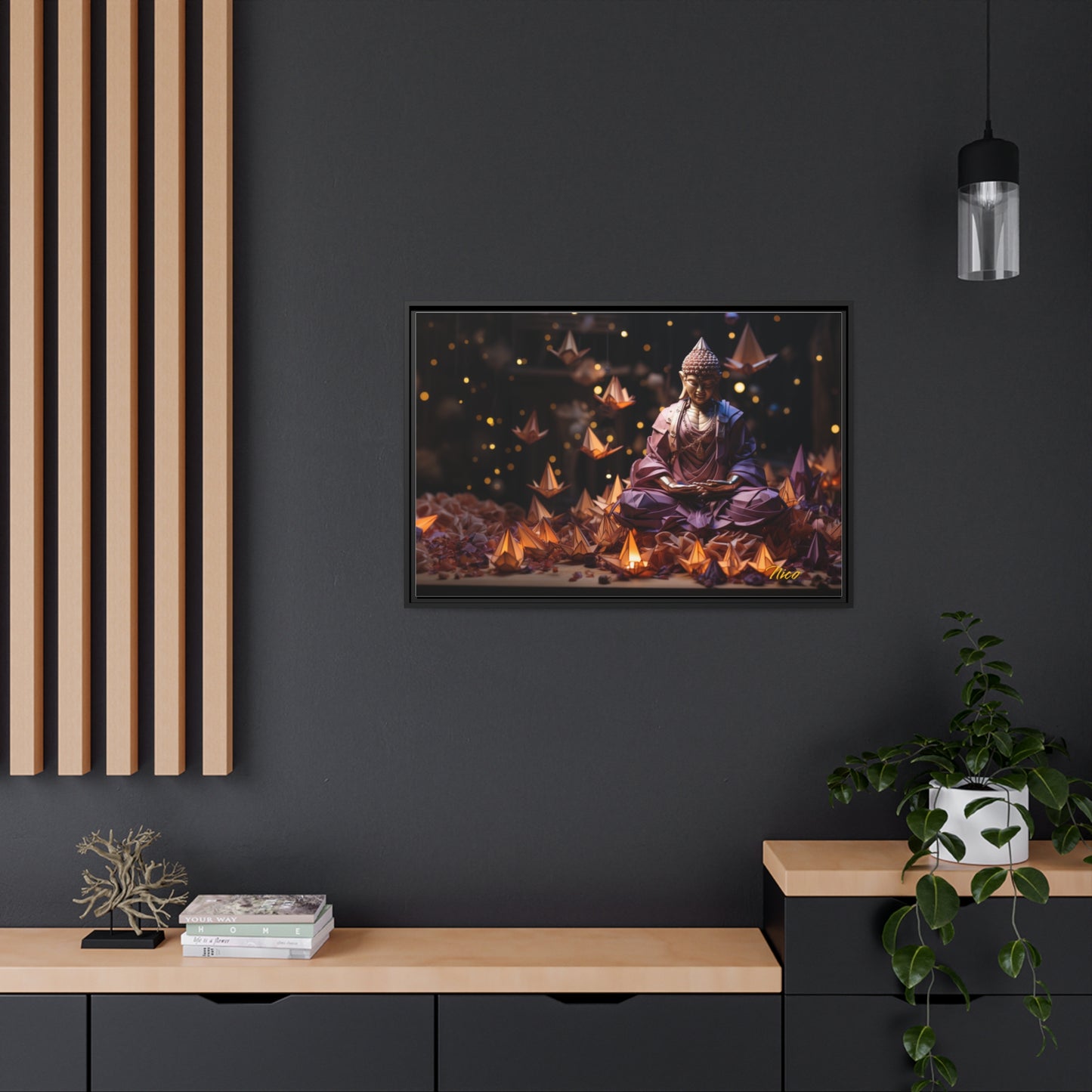 Ascending Buddha Series Print #6 - Black Framed Canvas Print