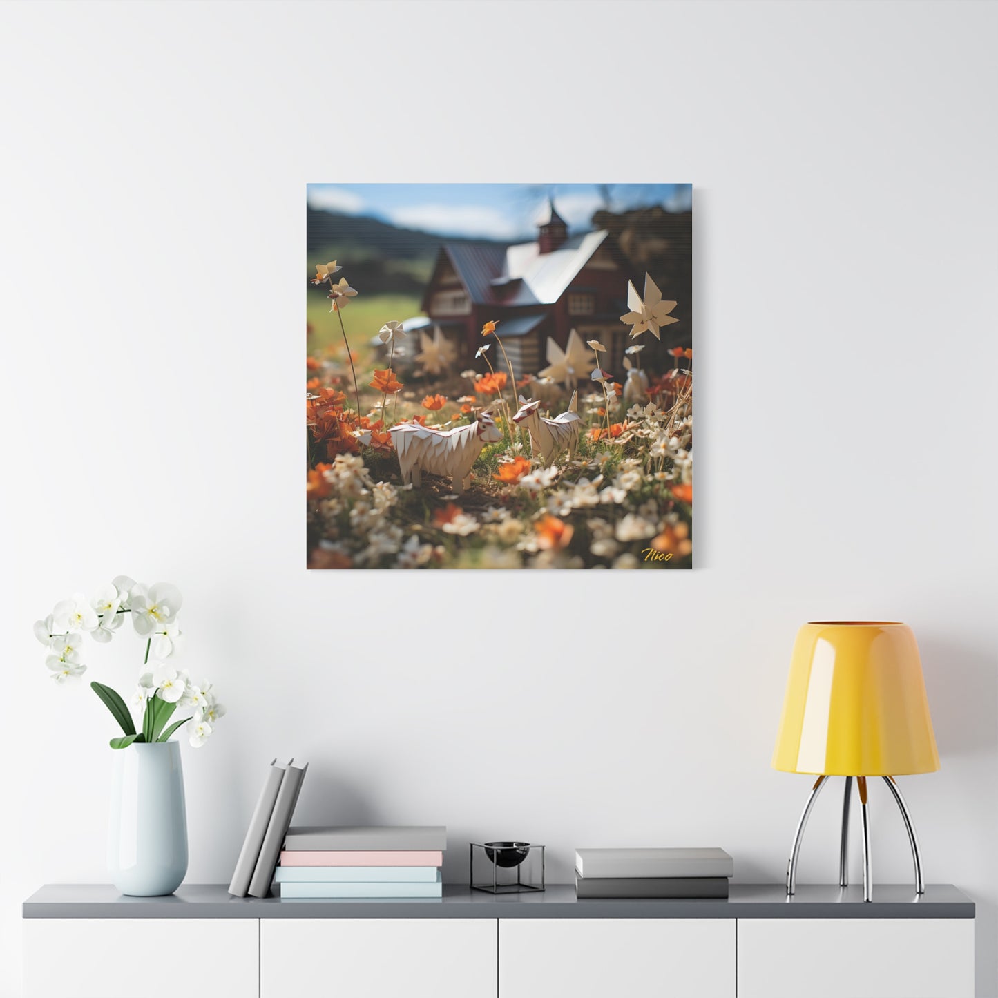 Meadow By The Farm Series Print #10 - Streched Matte Canvas Print, 1.25" Thick