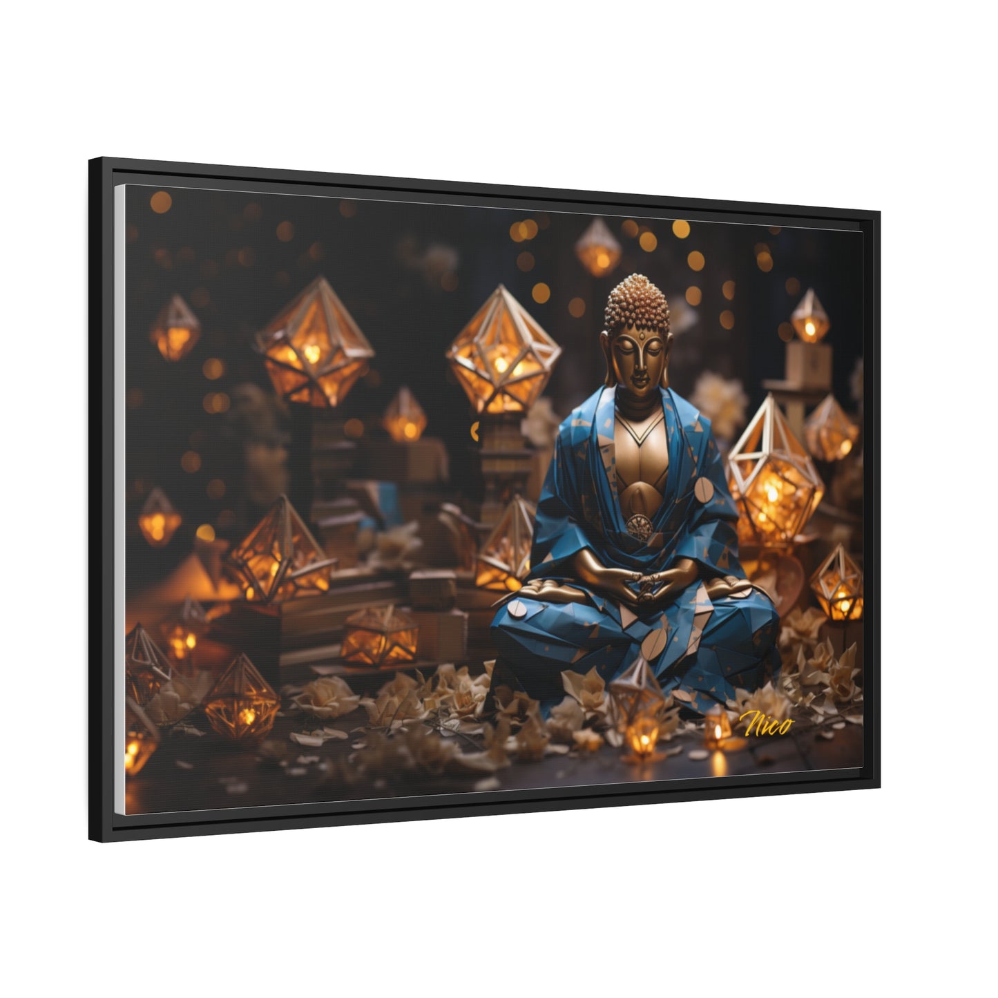 Ascending Buddha Series Print #3 - Black Framed Canvas Print