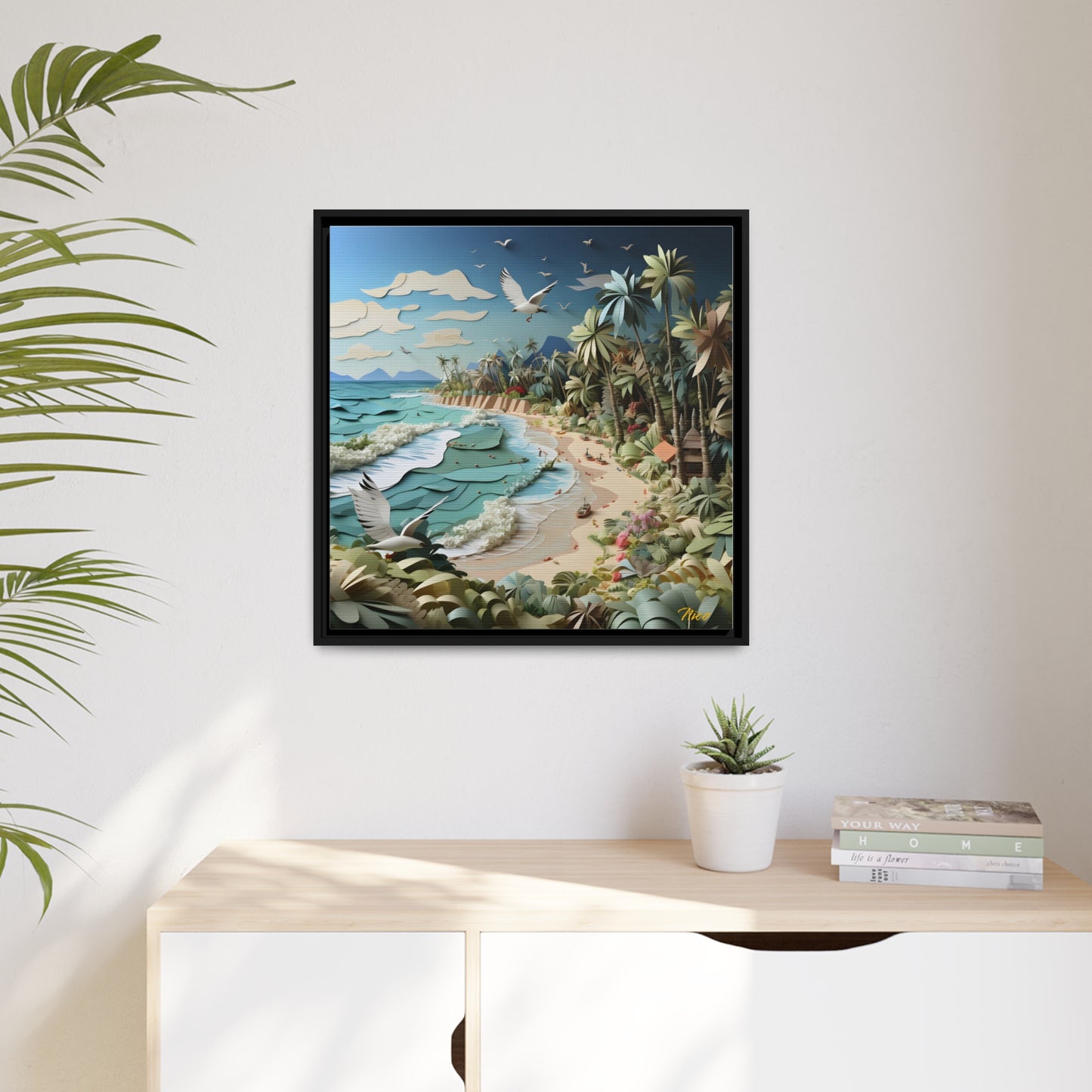 By The Seaside Series Print #8 - Black Framed Canvas Print