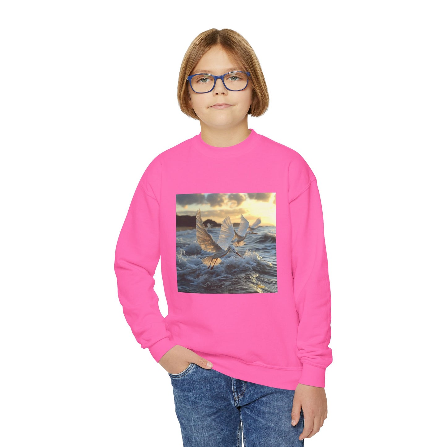 By The Seaside Series Print #10 Youth Crewneck Sweatshirt