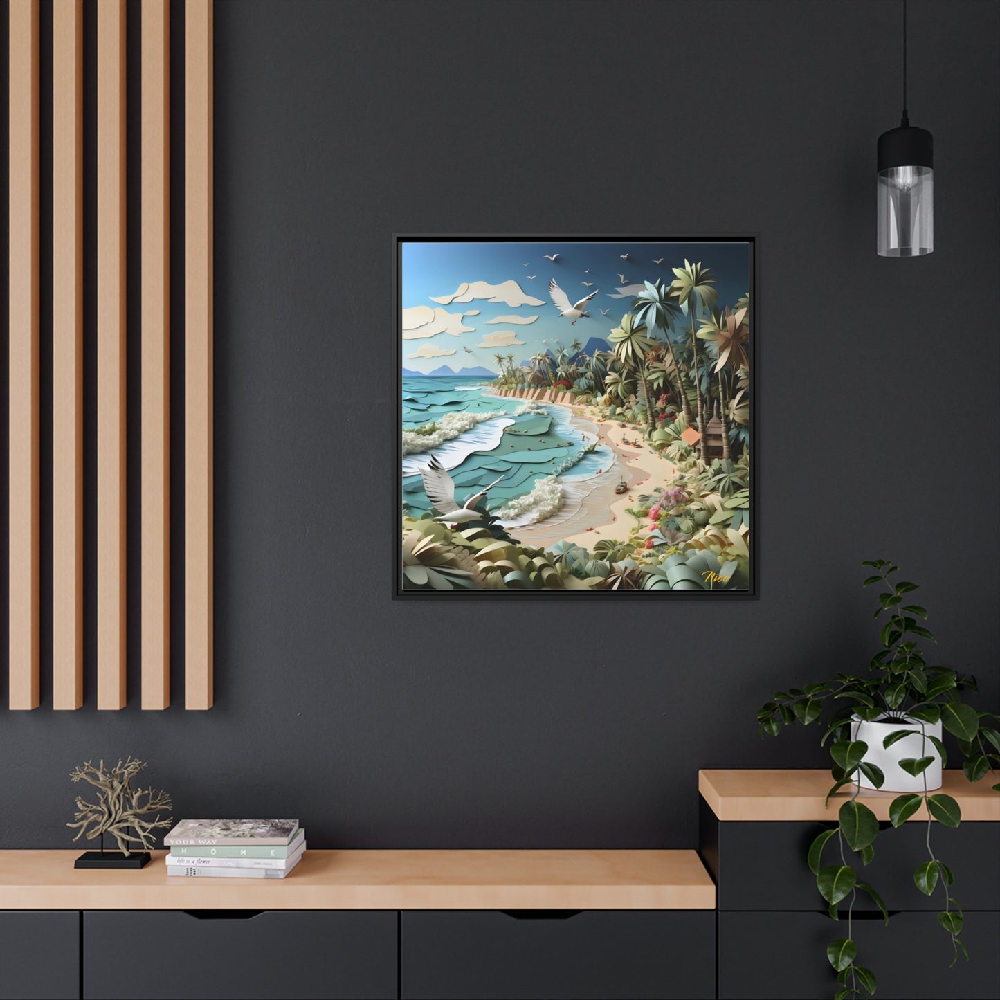 By The Seaside Series Print #8 - Black Framed Canvas Print