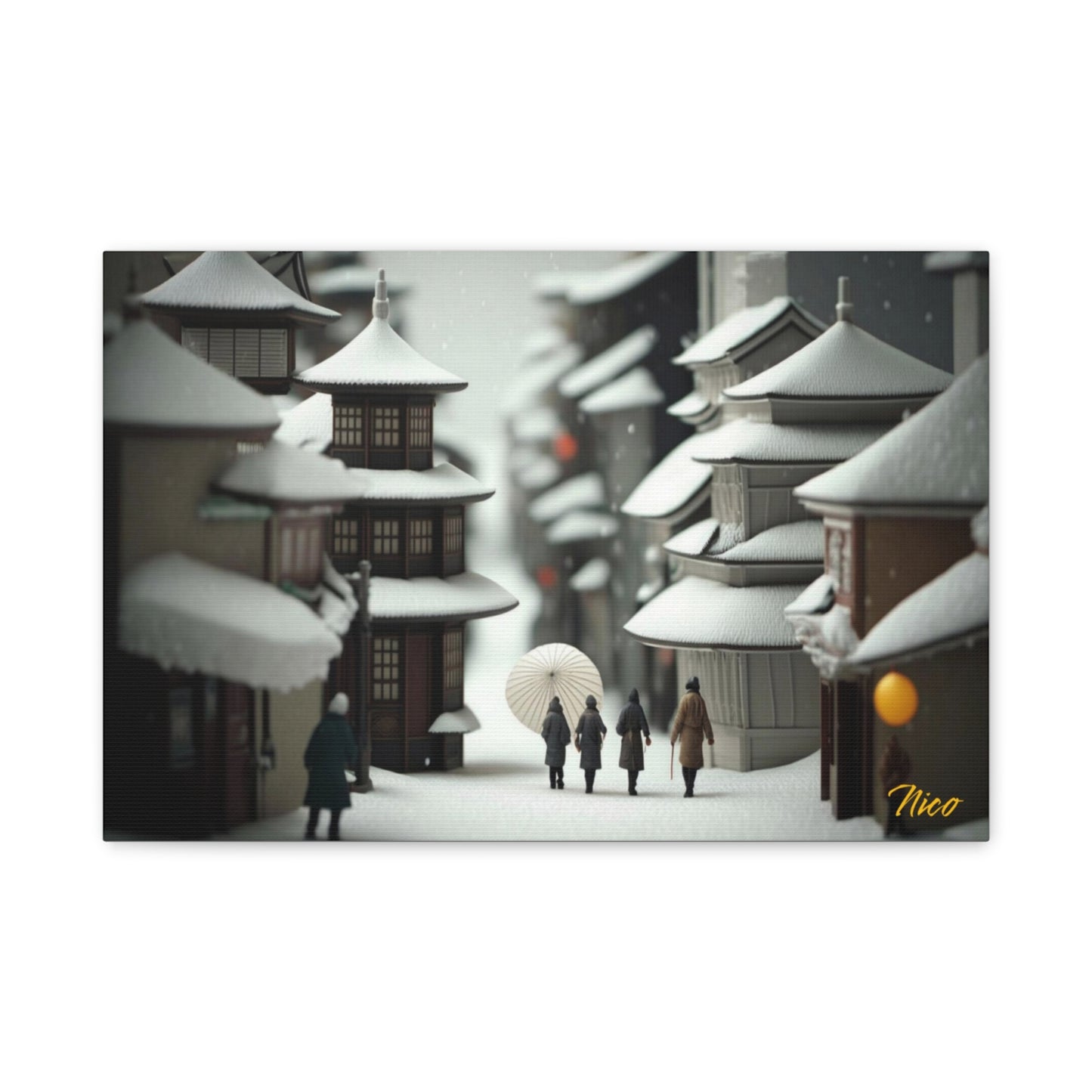 Asian Snow Series Print #3 - Streched Matte Extended Canvas Print, 1.25" Thick