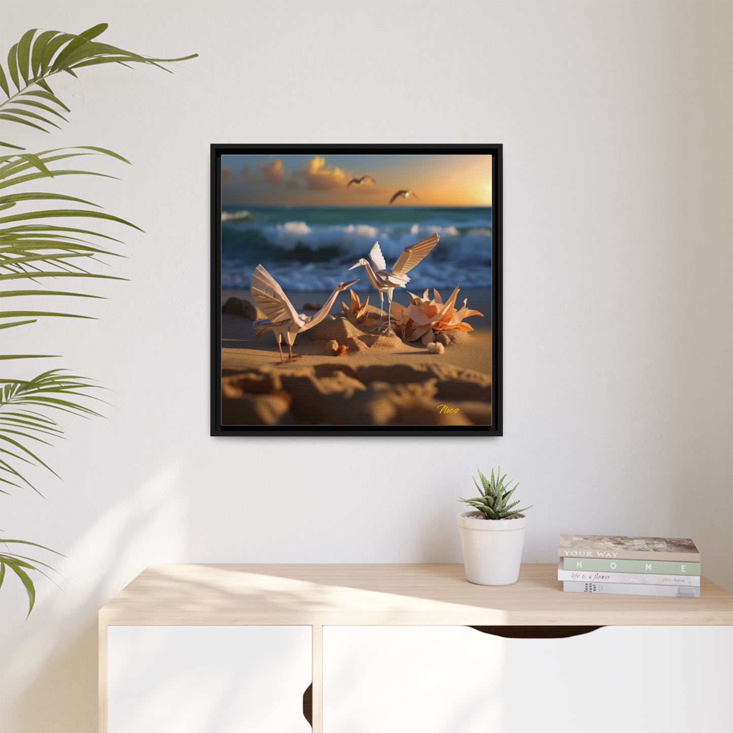 By The Seaside Series Print #3 - Black Framed Canvas Print