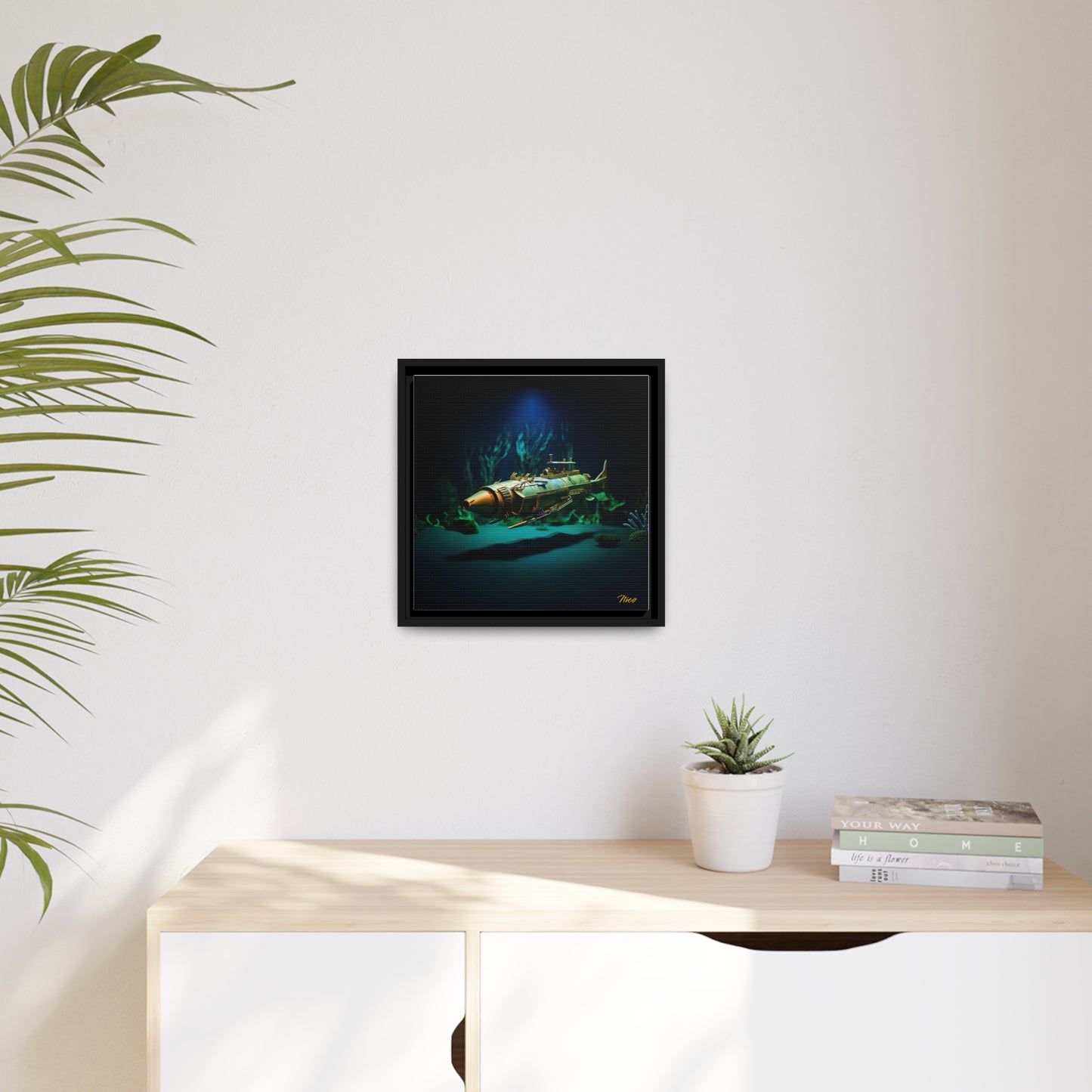 20,000 Under The Sea Series Print #6 - Black Framed Canvas Print