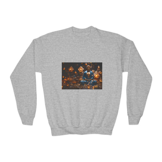 Ascending Buddah Series Print #3 Youth Crewneck Sweatshirt