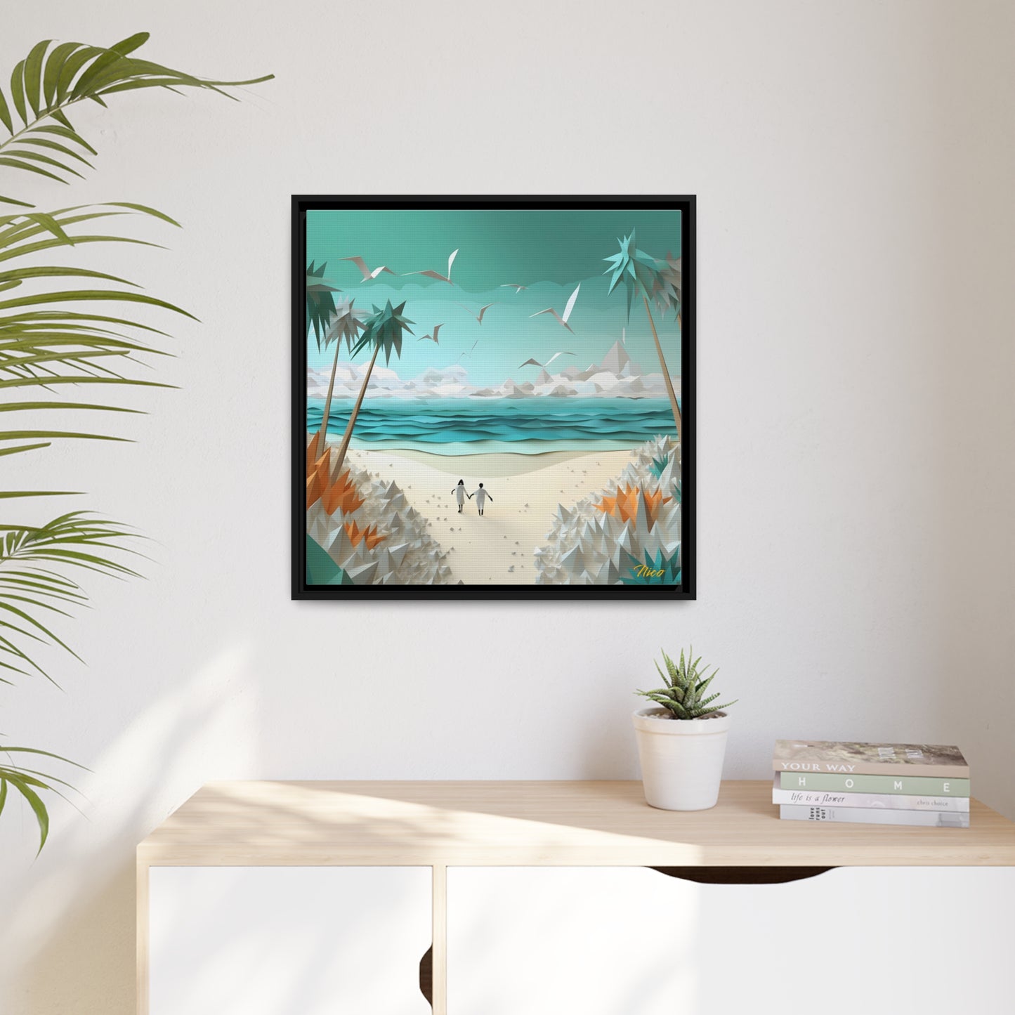 By The Seaside Series Print #9 - Black Framed Canvas Print