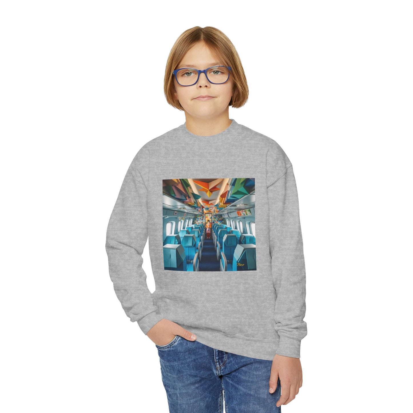 Frequent Flyer Miles Series Print #6 Youth Crewneck Sweatshirt