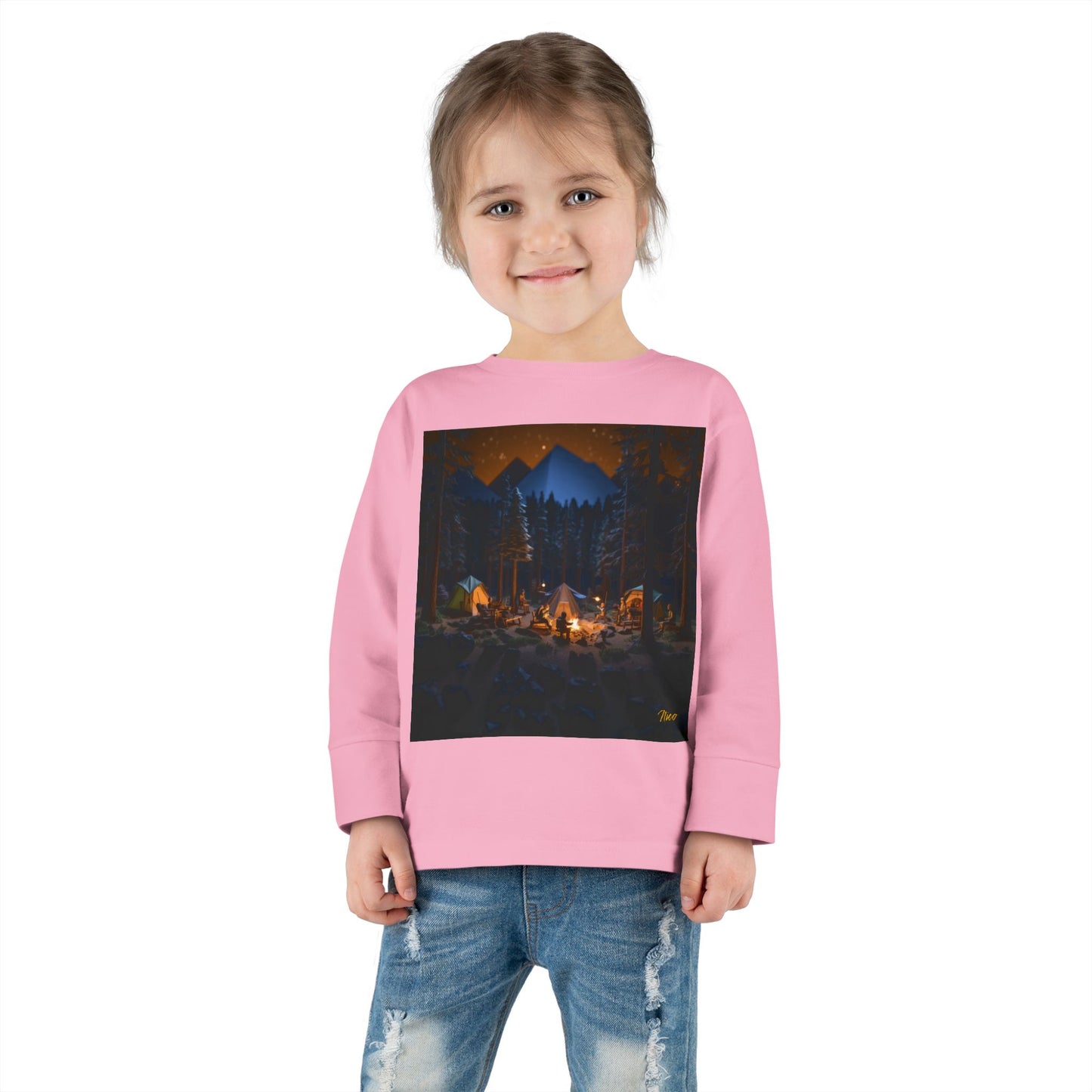 Under The Starry Skies Series Print #1 Toddler Long Sleeve Tee