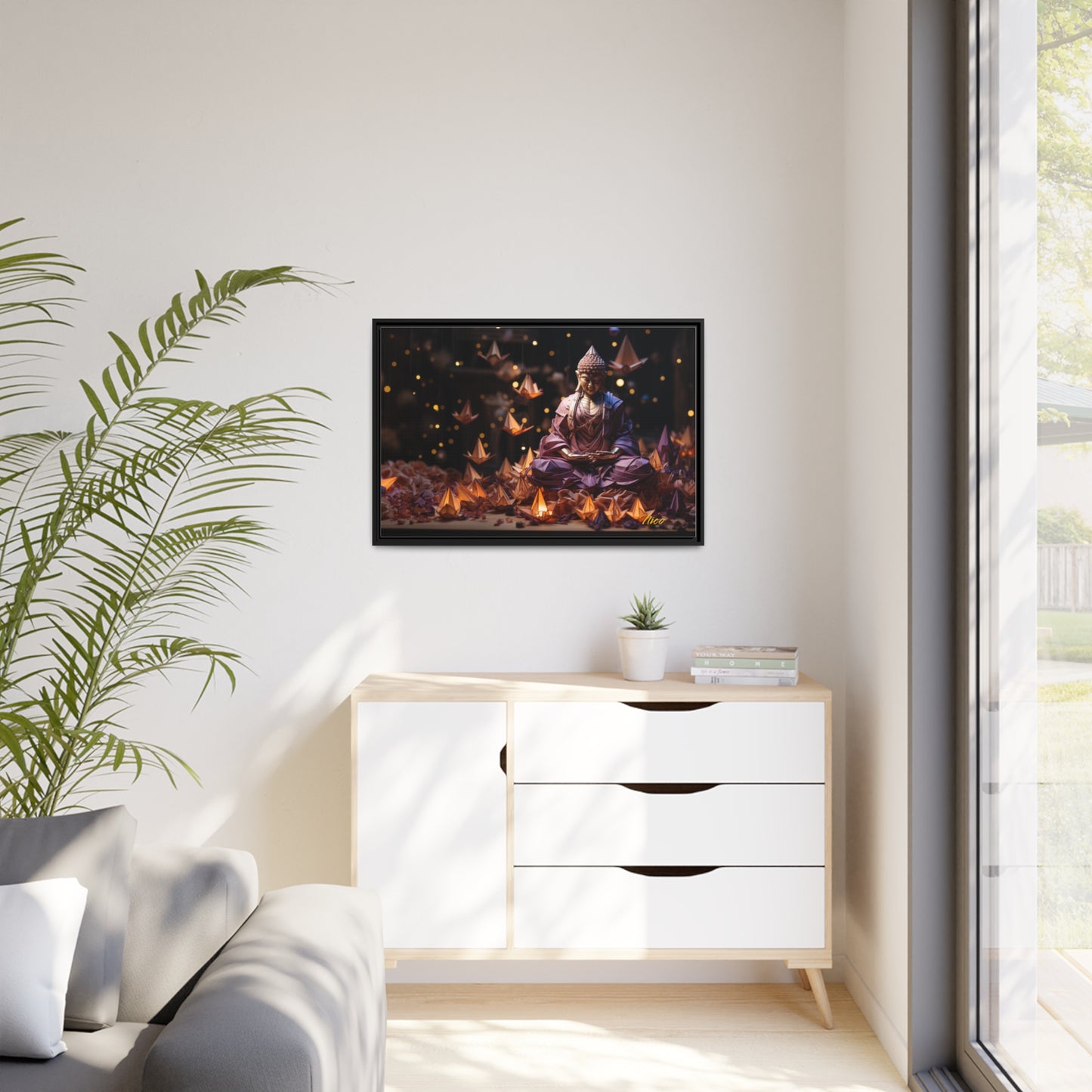 Ascending Buddha Series Print #6 - Black Framed Canvas Print