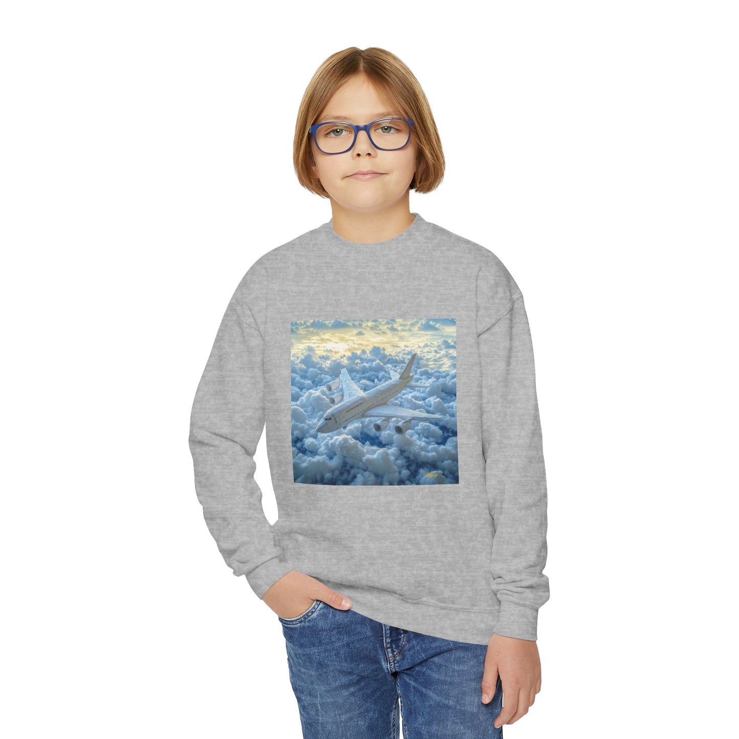 Frequent Flyer Miles Series Print #10 Youth Crewneck Sweatshirt