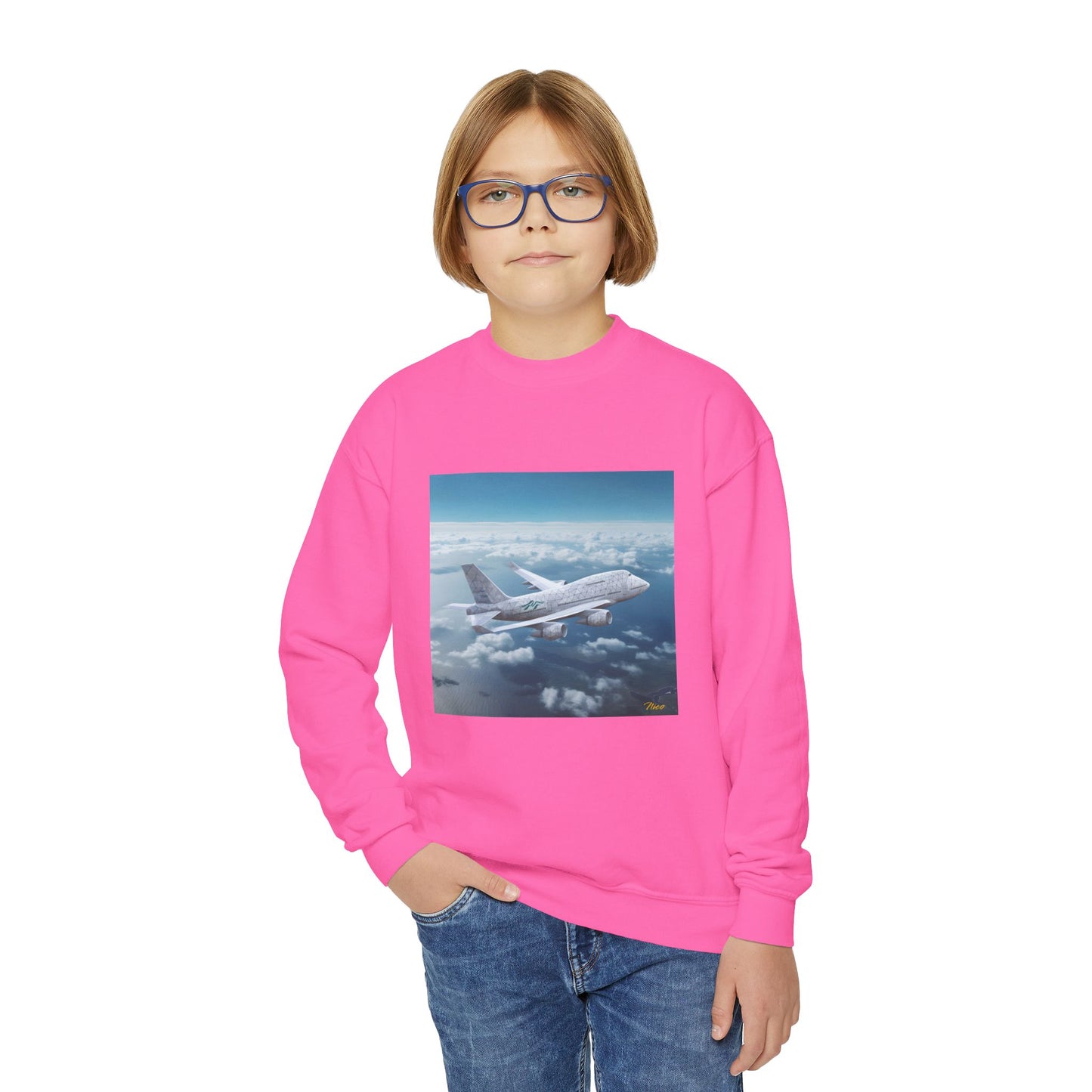 Frequent Flyer Miles Series Print #3 Youth Crewneck Sweatshirt