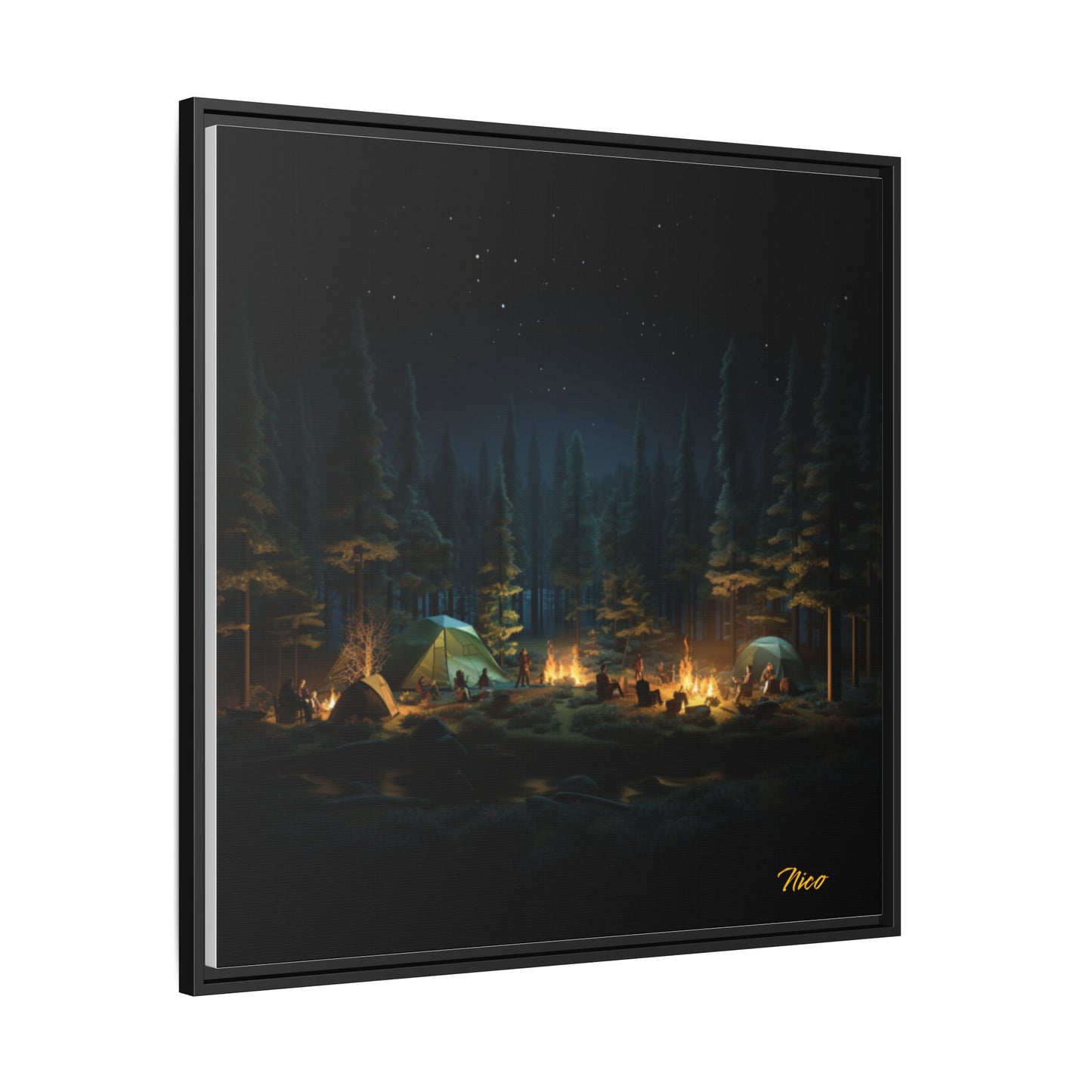 Under The Starry Skies Series Print #2 - Black Framed Canvas Print