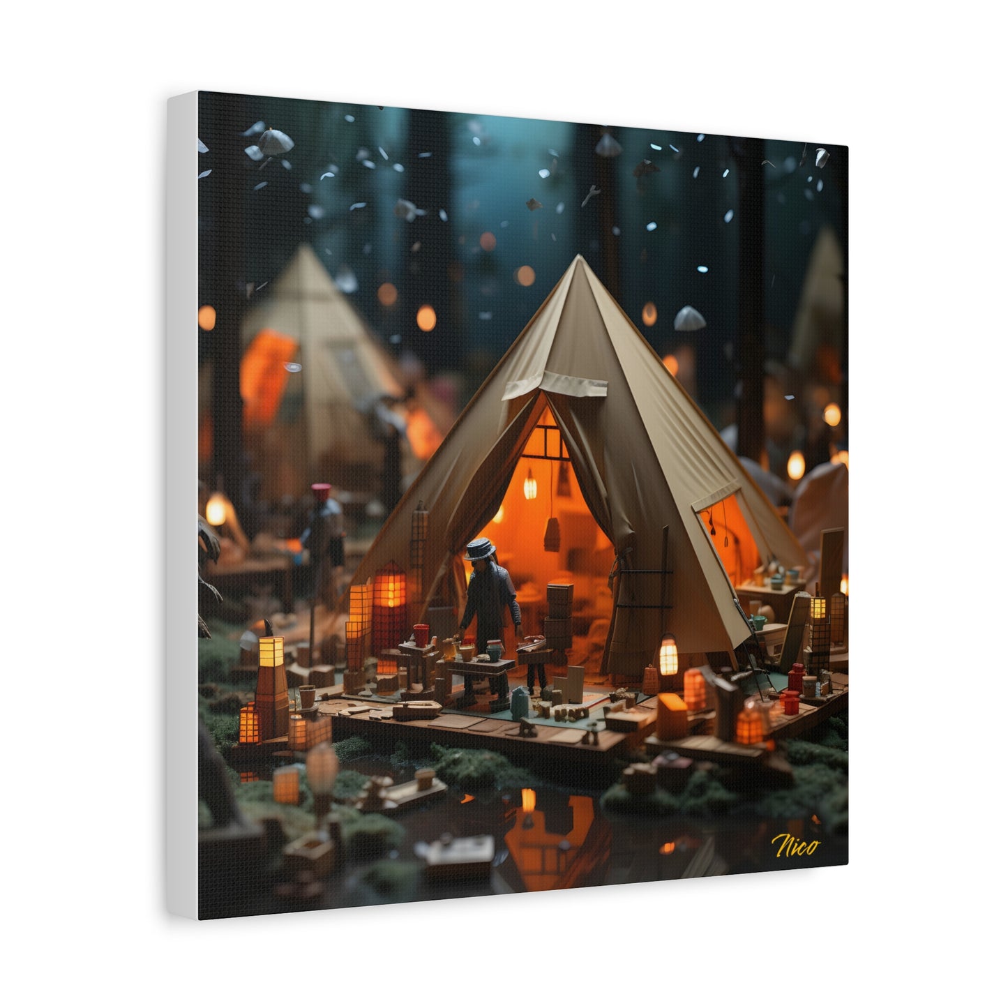 Camping In The Rain Series Print #8 - Streched Matte Canvas Print, 1.25" Thick