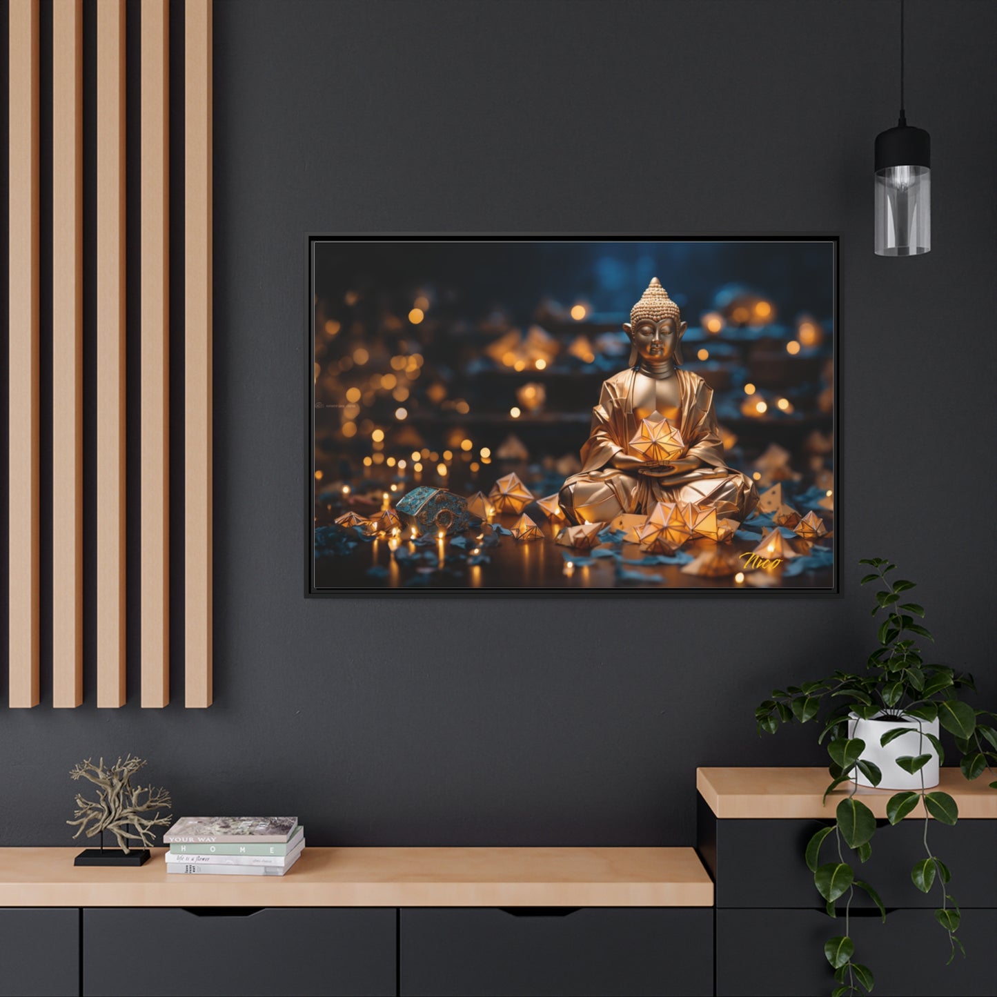 Ascending Buddha Series Print #9 - Black Framed Canvas Print