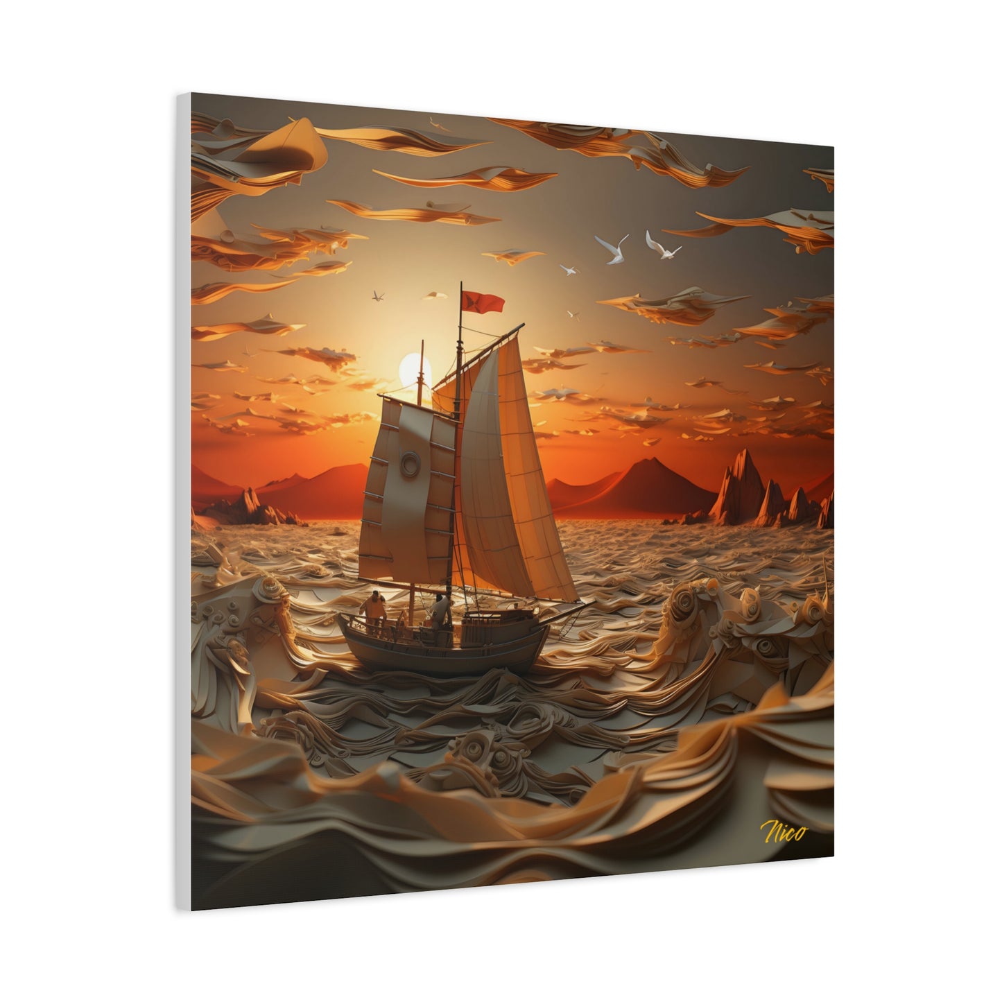 Into The Sunset Series Print #7 - Streched Matte Canvas Print, 1.25" Thick