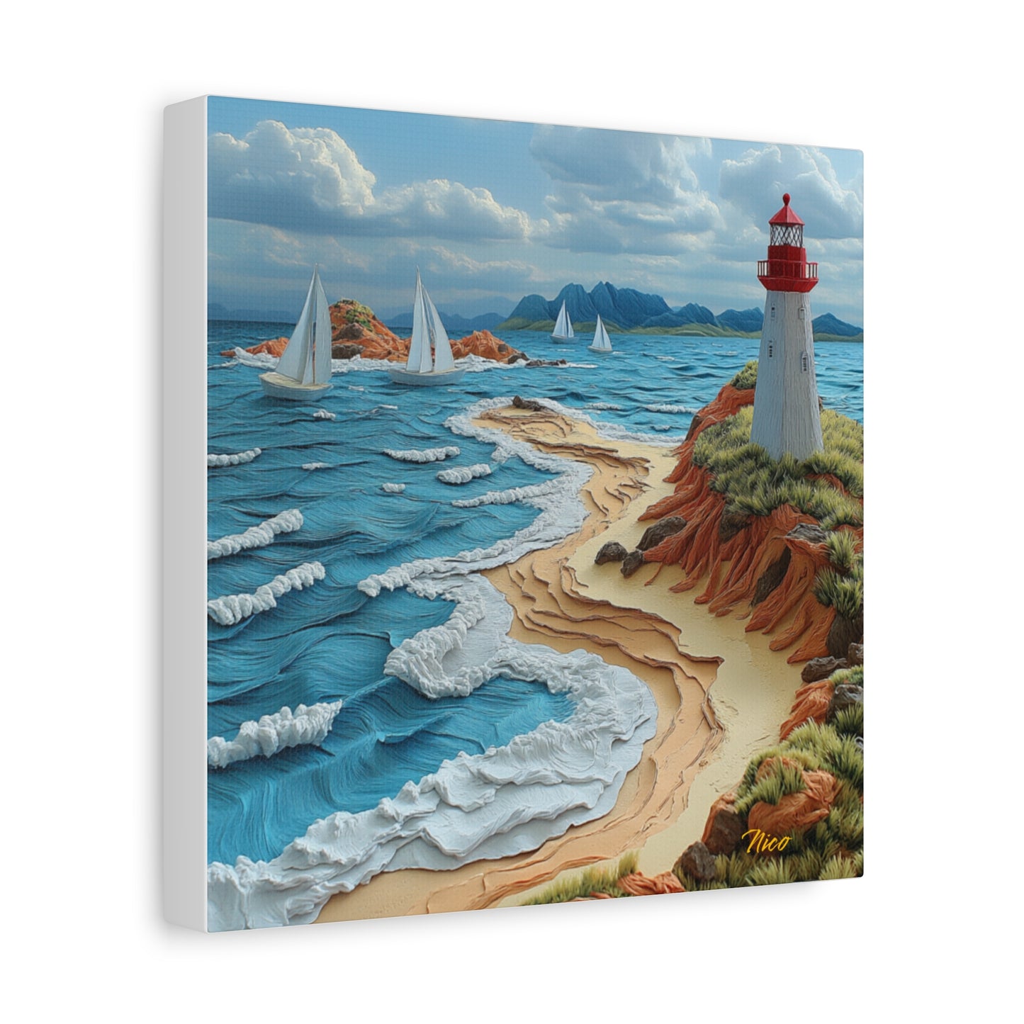 By The Seaside Series Print #4 - Streched Matte Canvas Print, 1.25" Thick