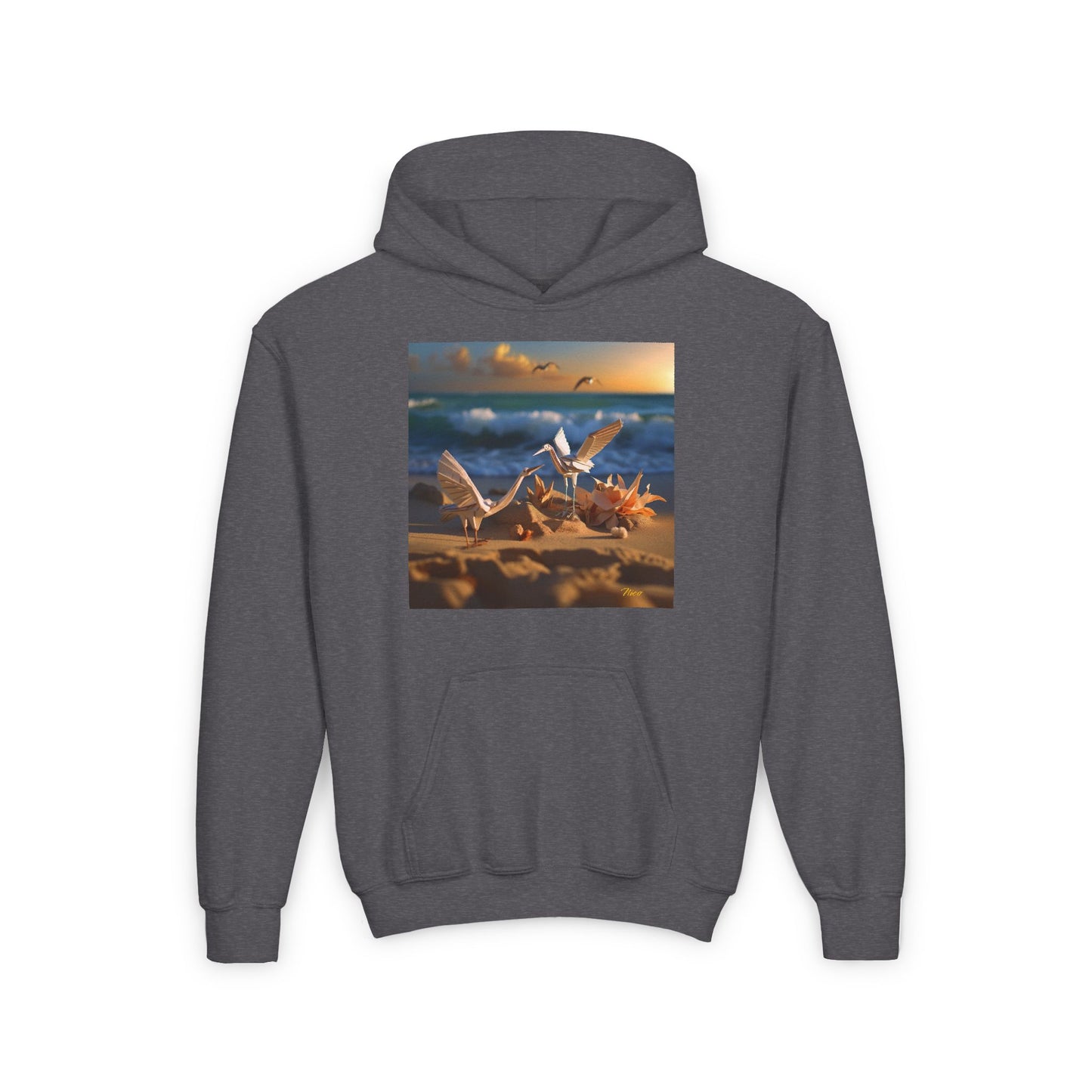 By The Seaside Series Print #3 Youth Heavy Blend Hooded Sweatshirt