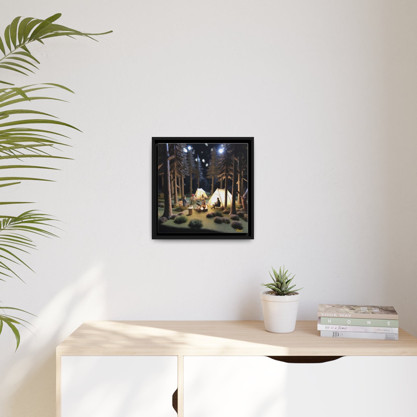 Campfire Series Print #7 - Black Framed Canvas Print