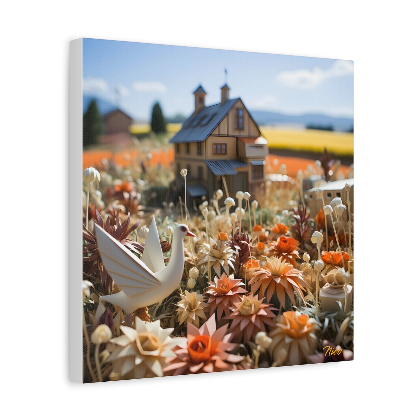 Meadow By The Farm Series Print #9 - Streched Matte Canvas Print, 1.25" Thick