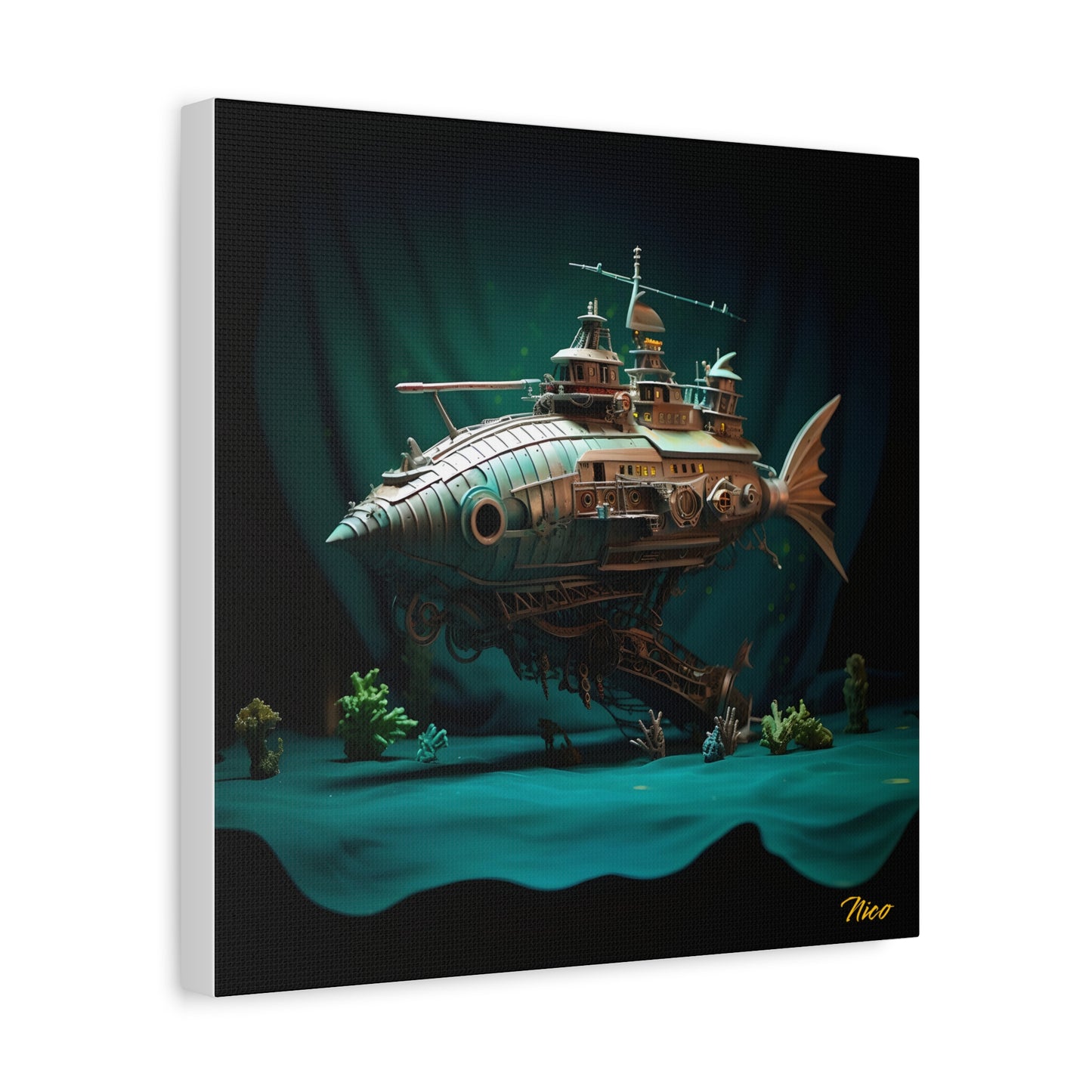 20,000 Leagues Under The Sea Series Print #2 - Streched Matte Canvas Print, 1.25" Thick