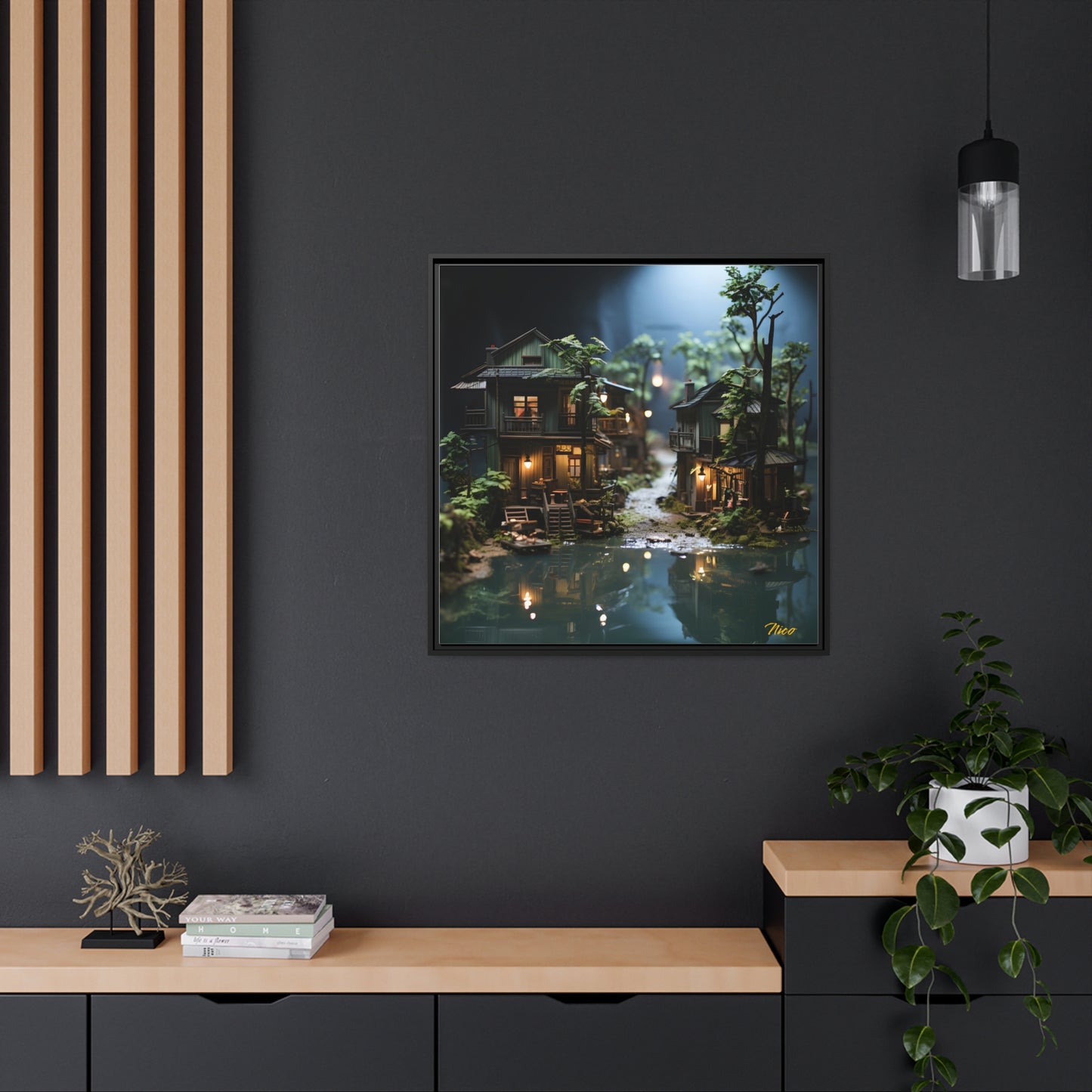 Born On A Bayou Series Print #3 - Black Framed Canvas Print