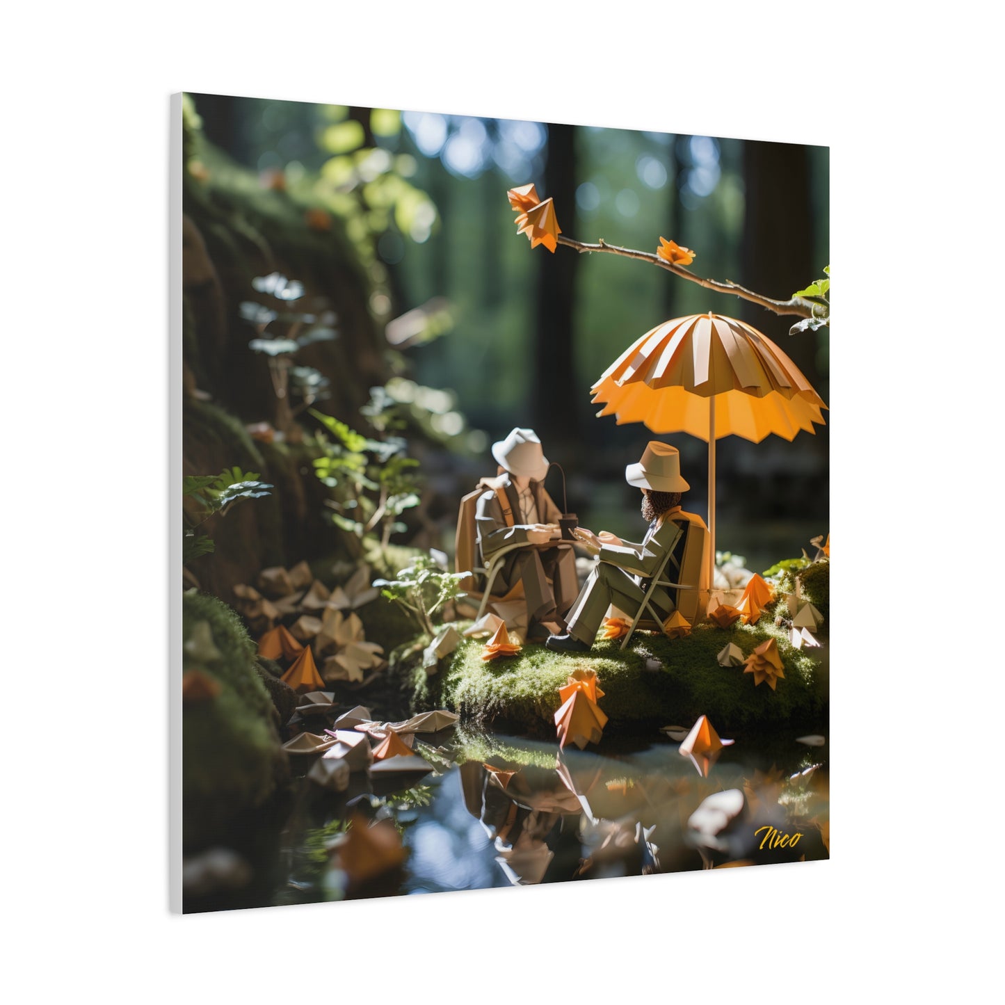 Relaxing By The Brook Series Print #2 - Streched Matte Canvas Print, 1.25" Thick