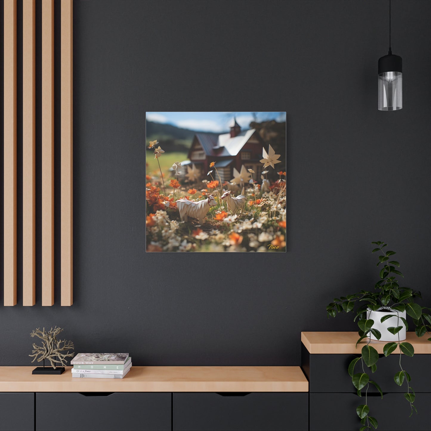 Meadow By The Farm Series Print #10 - Streched Matte Canvas Print, 1.25" Thick