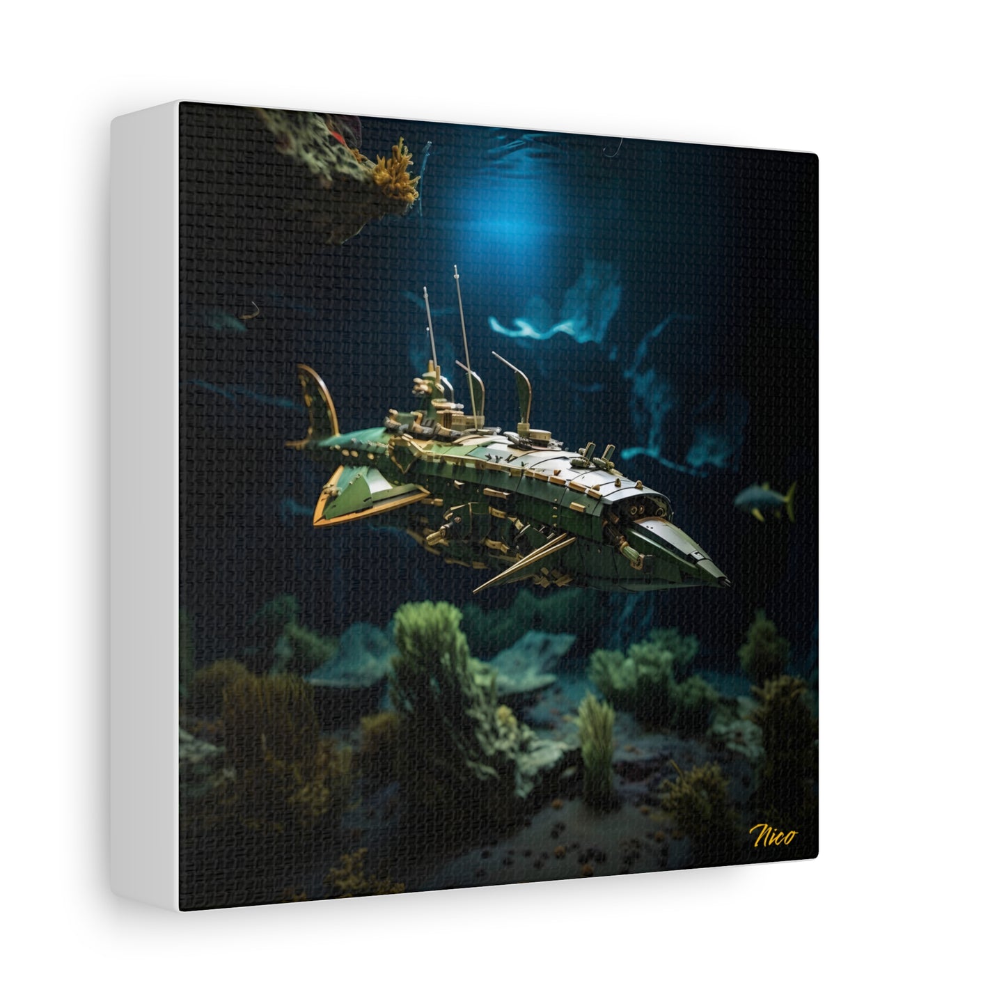 20,000 Leagues Under The Sea Series Print #1 - Streched Matte Canvas Print, 1.25" Thick