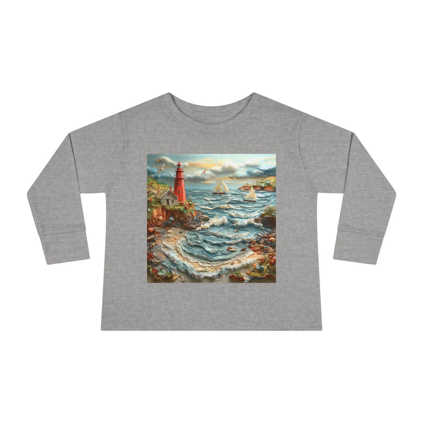 By The Seaside Series Print #2 Toddler Long Sleeve Tee