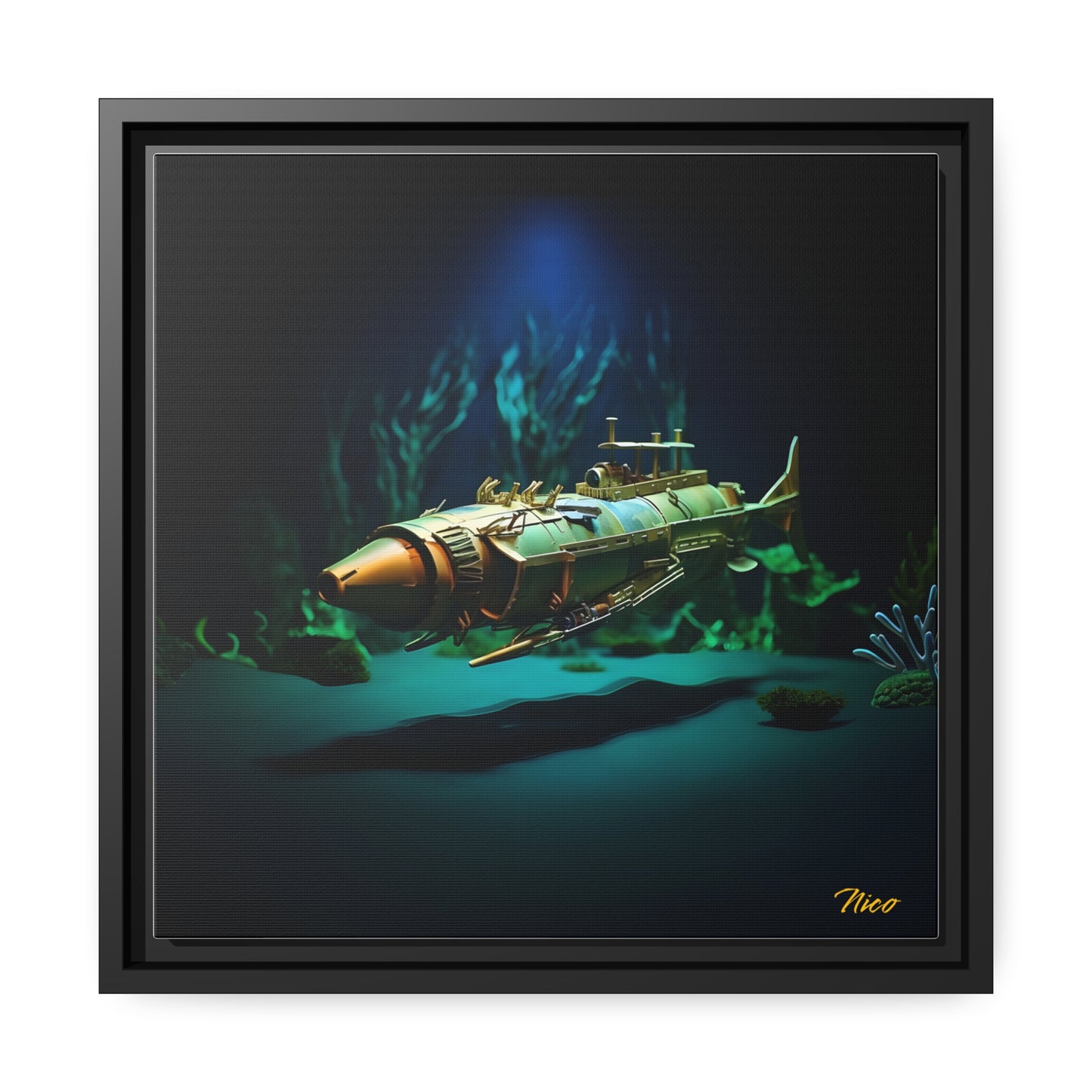 20,000 Under The Sea Series Print #6 - Black Framed Canvas Print