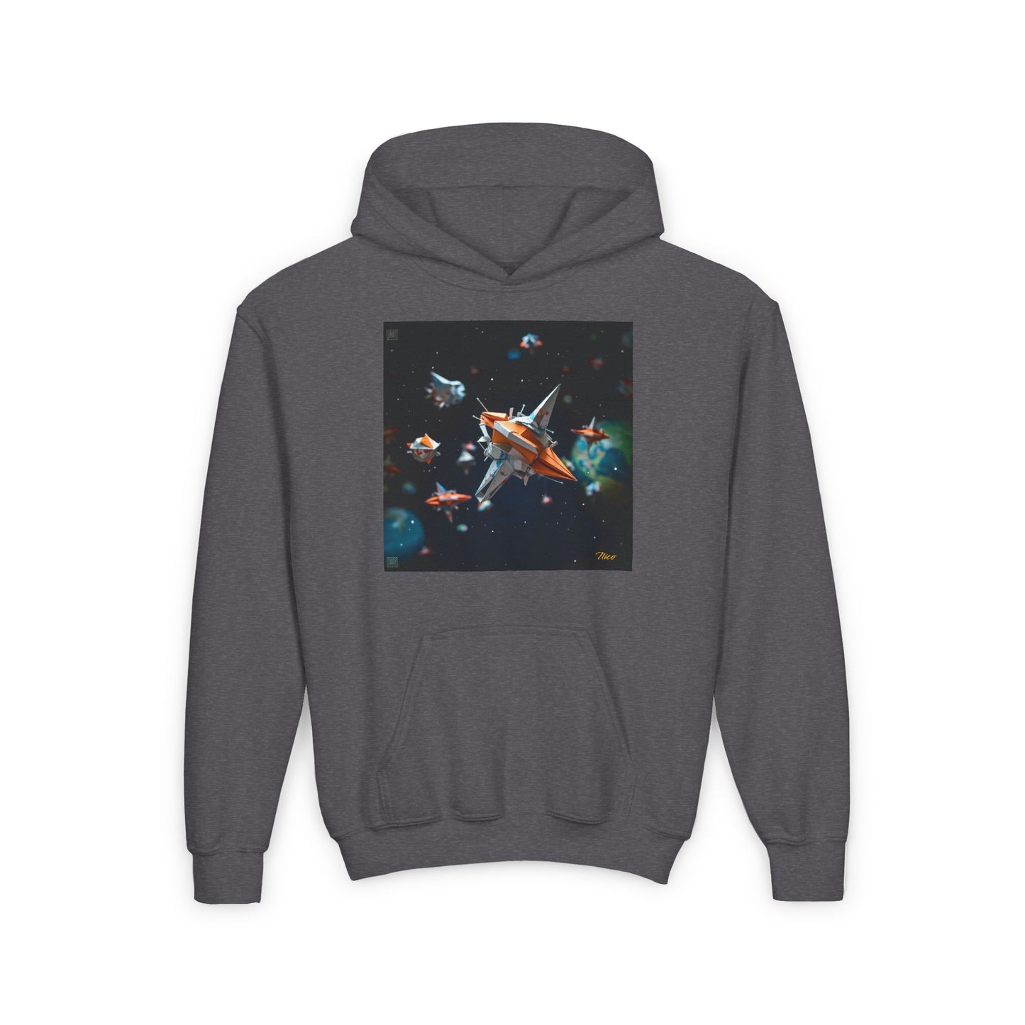 Elons' Dream Series Print #1 Youth Heavy Blend Hooded Sweatshirt