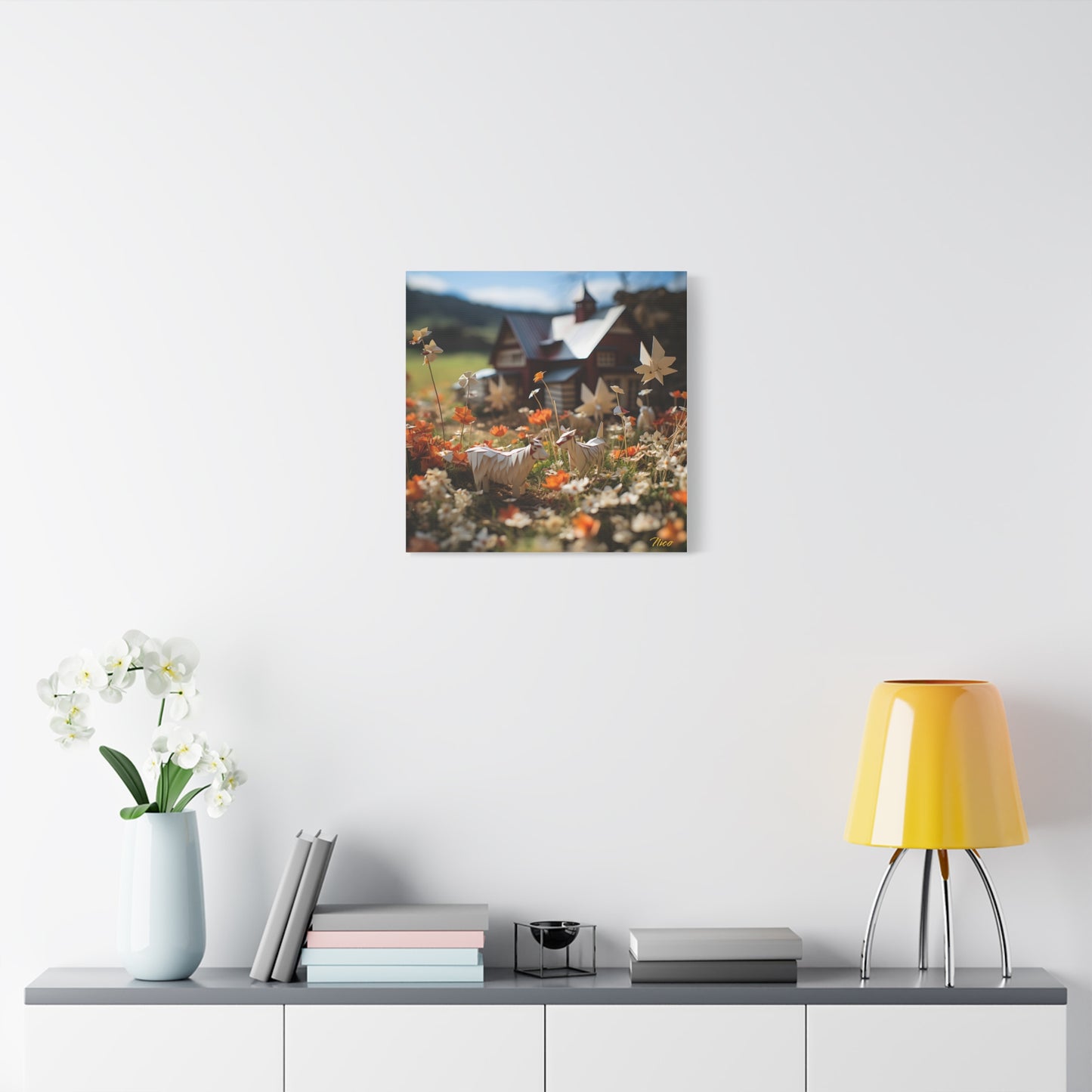 Meadow By The Farm Series Print #10 - Streched Matte Canvas Print, 1.25" Thick