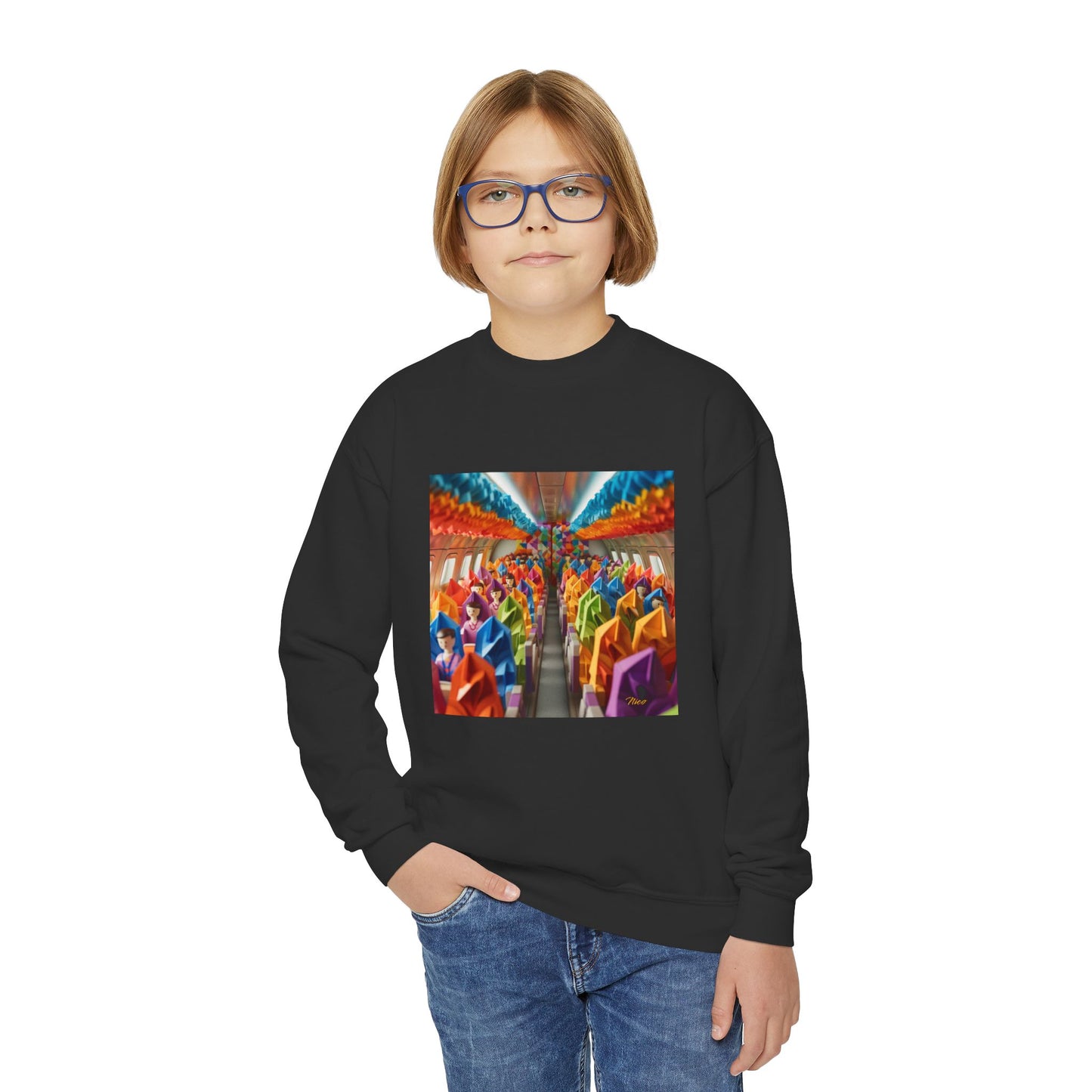 Frequent Flyer Miles Series Print #8 Youth Crewneck Sweatshirt