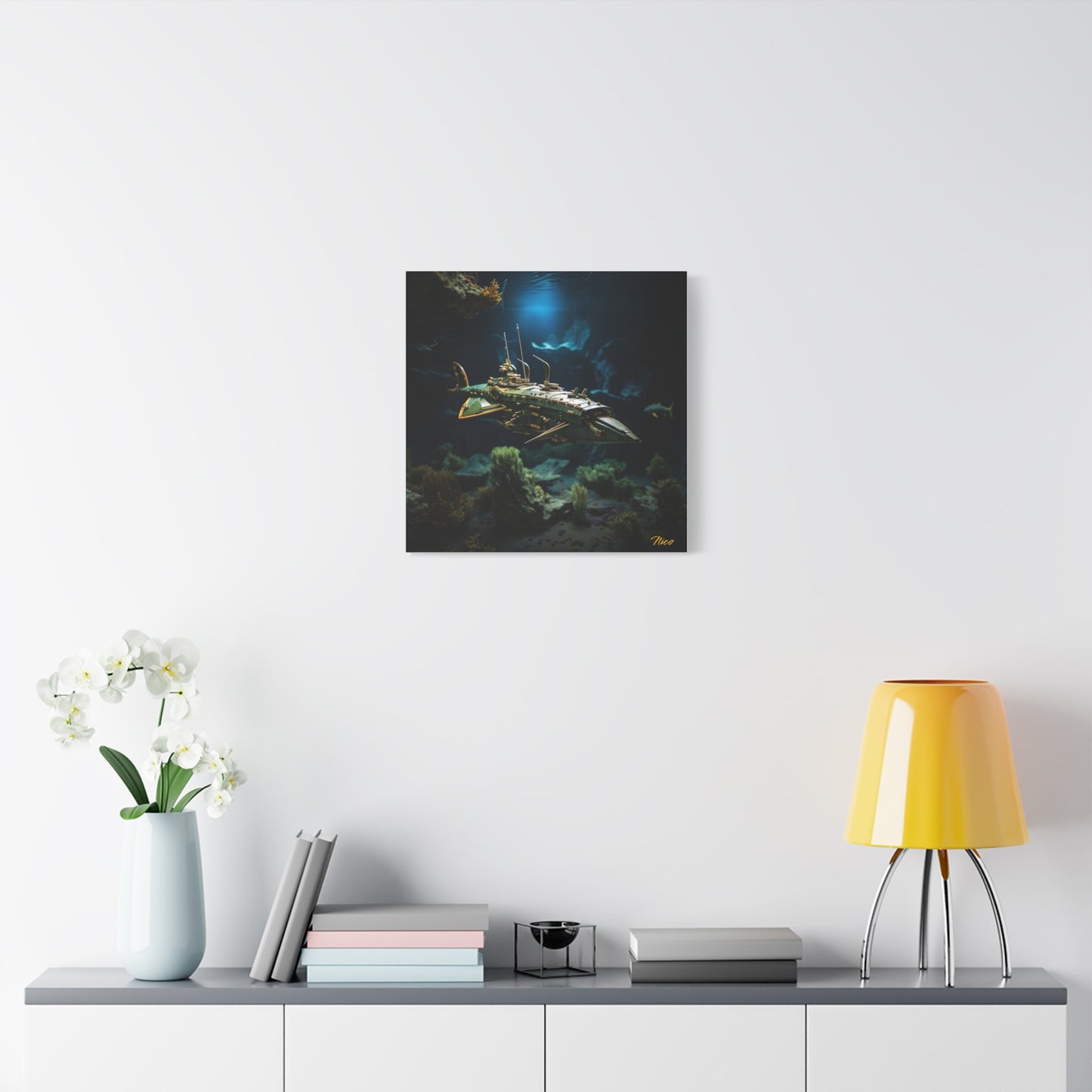 20,000 Leagues Under The Sea Series Print #1 - Streched Matte Canvas Print, 1.25" Thick