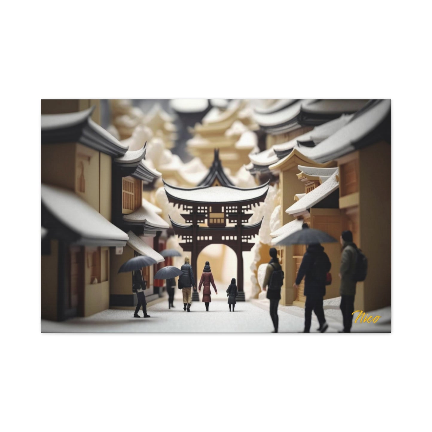 Asian Snow Series Print #8 - Streched Matte Extended Canvas Print, 1.25" Thick