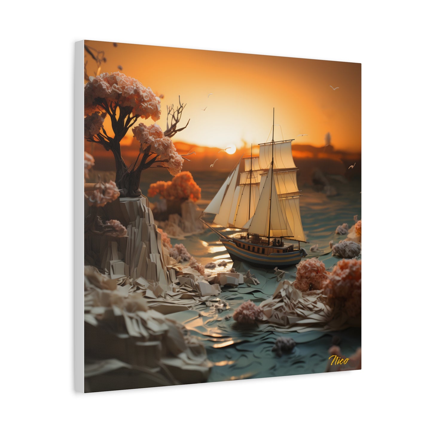 Into The Sunset Series Print #3 - Streched Matte Canvas Print, 1.25" Thick