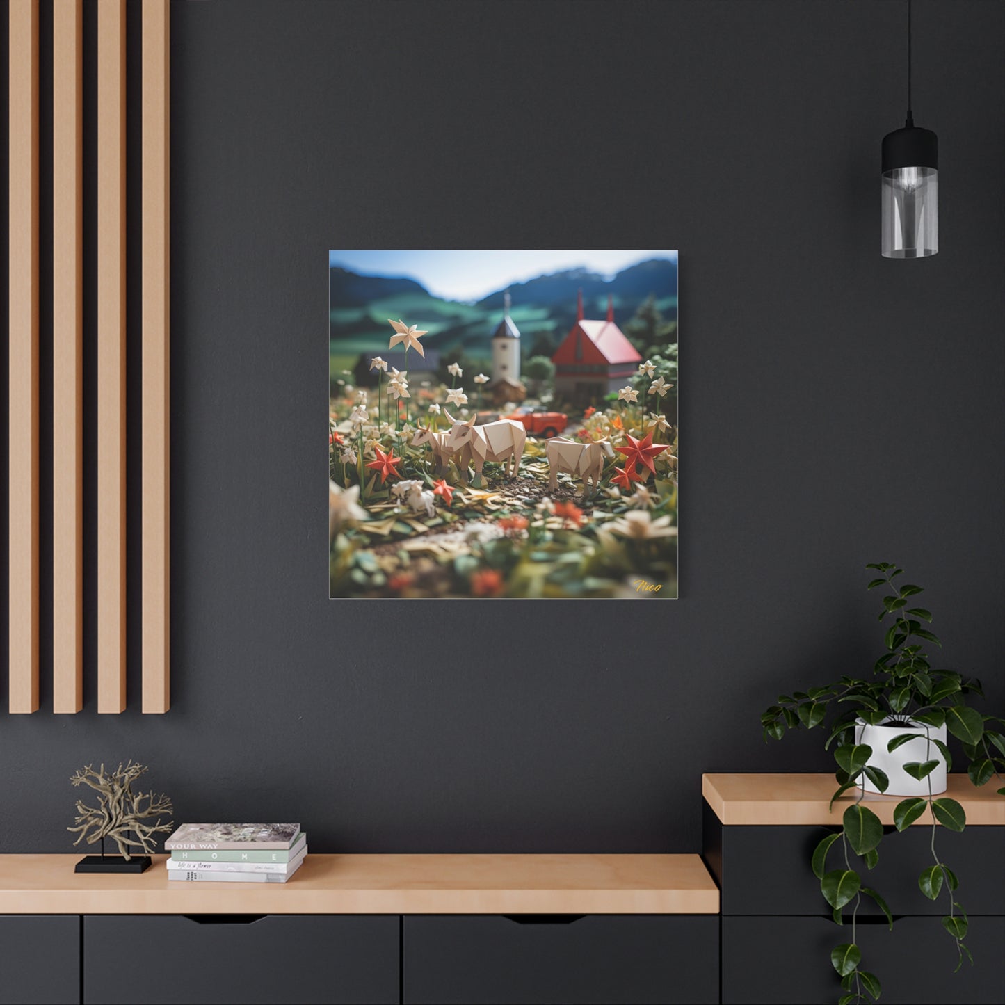 Meadow By The Farm Series Print #5 - Streched Matte Canvas Print, 1.25" Thick