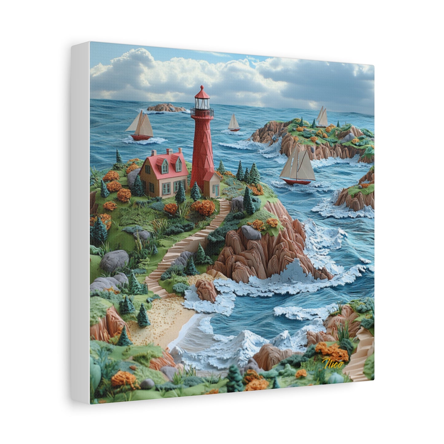 By The Seaside Series Print #6 - Streched Matte Canvas Print, 1.25" Thick