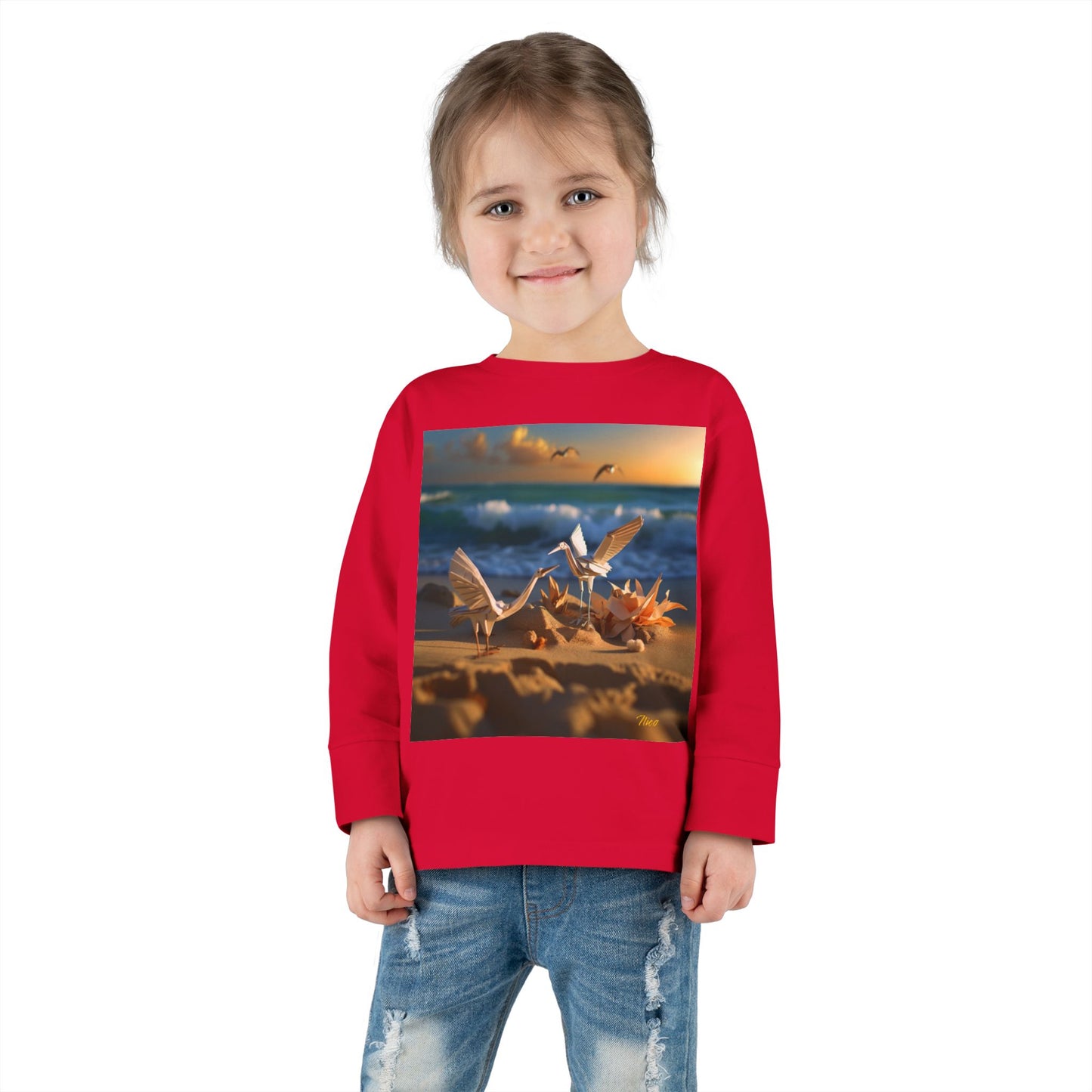 By The Seaside Series Print #3 Toddler Long Sleeve Tee