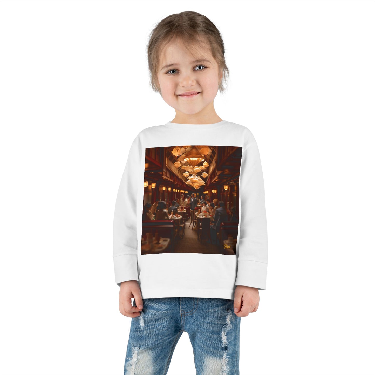 Orient Express Series Print #8 Toddler Long Sleeve Tee