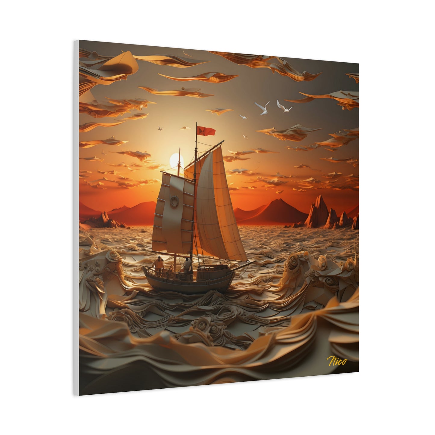 Into The Sunset Series Print #7 - Streched Matte Canvas Print, 1.25" Thick