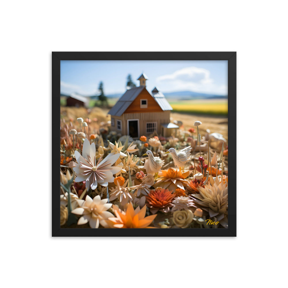 Meadow By The Farm Series Print #4 - Framed Paper Print