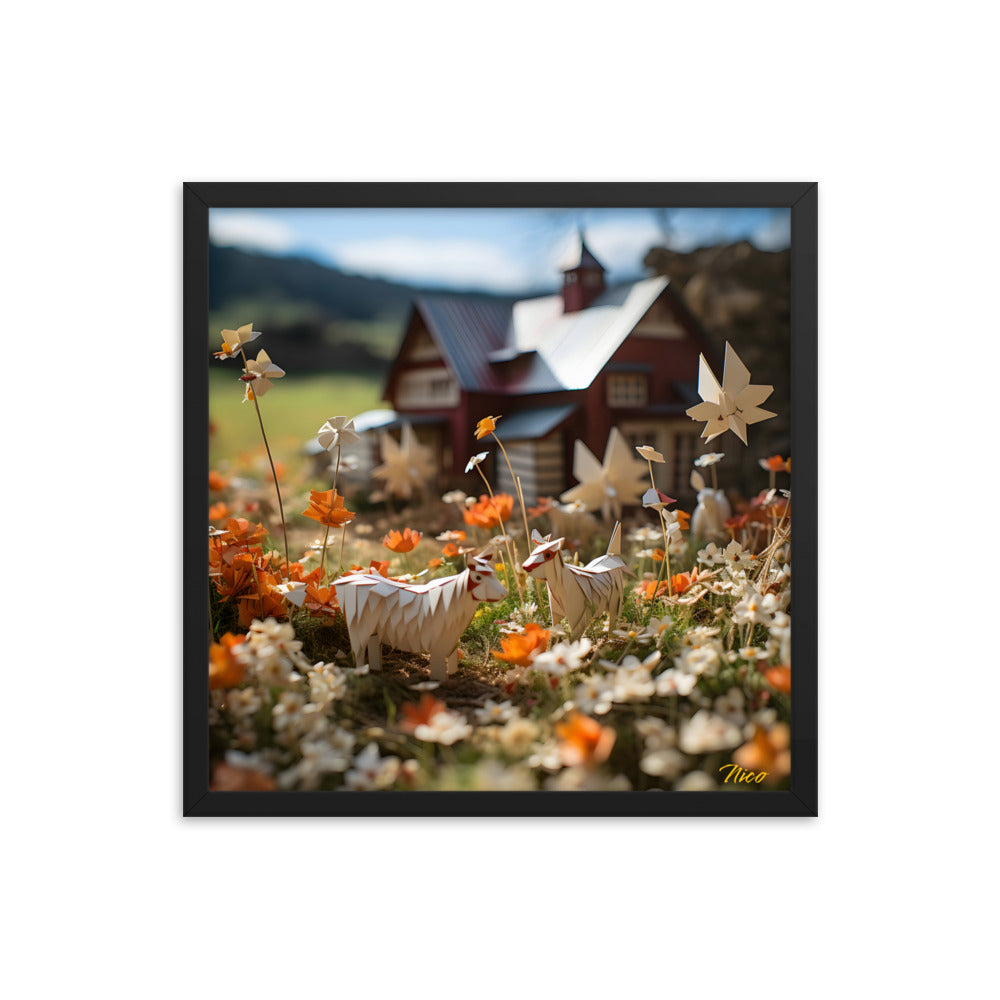 Meadow By The Farm Series Print #10 - Framed Paper Print