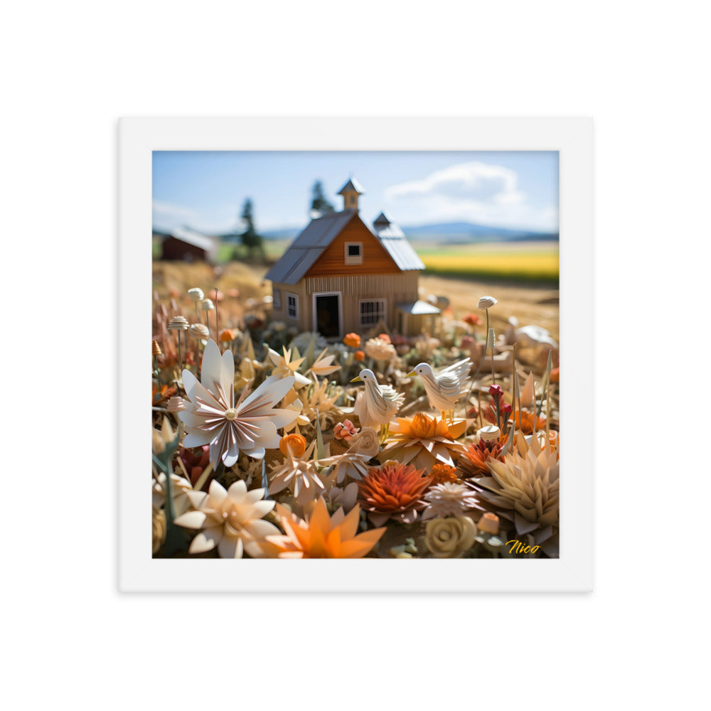 Meadow By The Farm Series Print #4 - Framed Paper Print