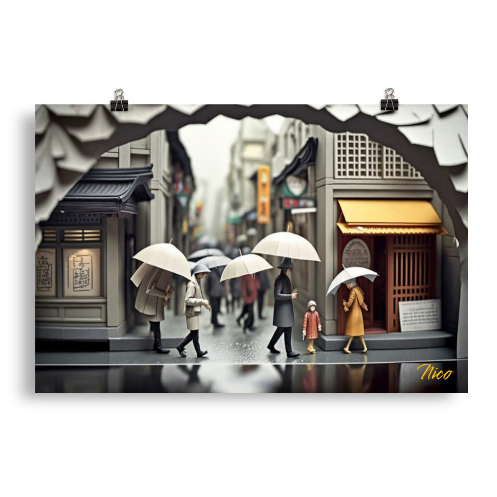 Oriental Rain Series Print #1 - Paper Poster