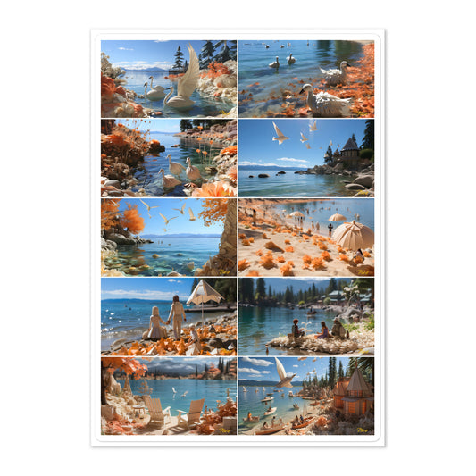 Mountain Lake - All 10 Prints In Series - Sticker sheet